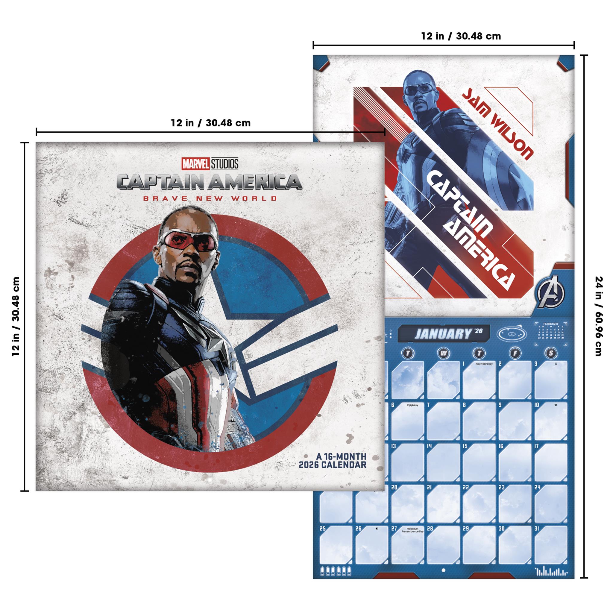 Calendrier mural Captain America : Le Meilleur des mondes 2026 - Disponible uniquement en ligne