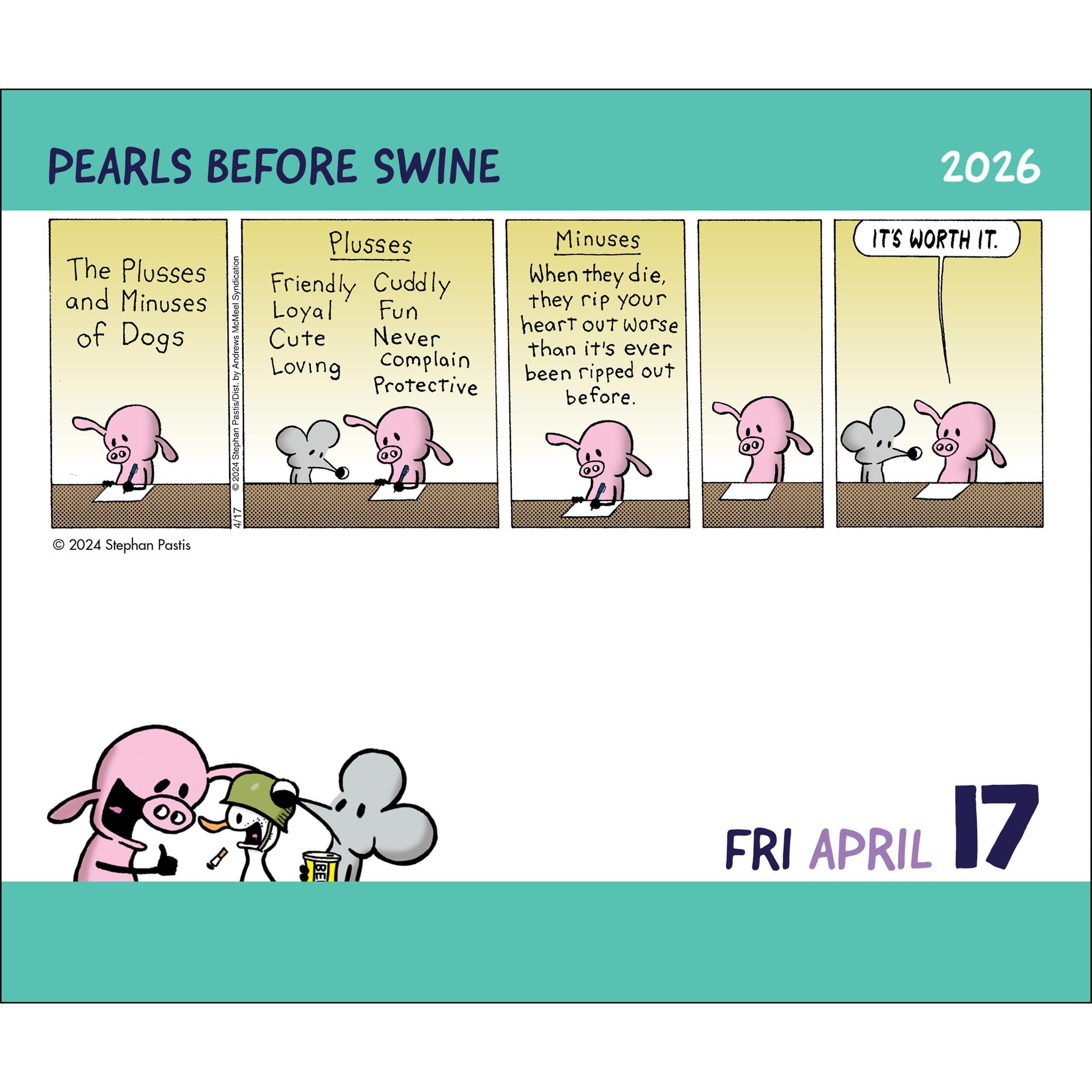 Calendrier de la boîte Pearls Before Swine 2026
