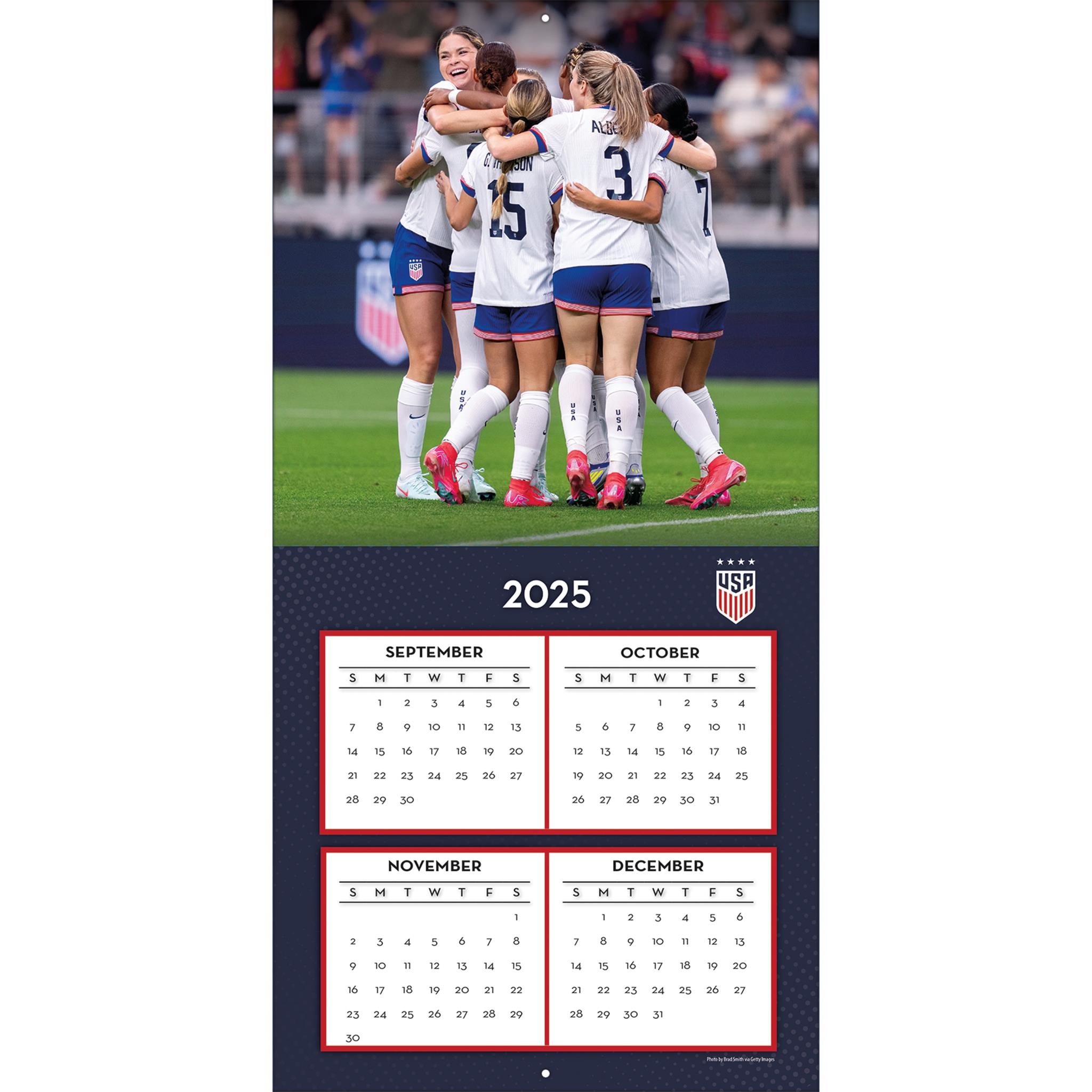 Calendrier mural 2026 de l'équipe féminine de soccer des États-Unis
