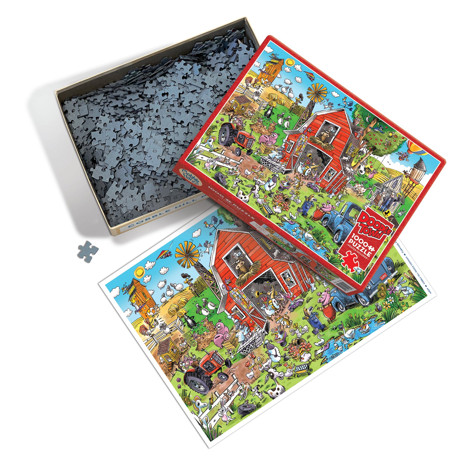 Farmyard Folly DoodleTown 1000 Piece Puzzle - Online Only