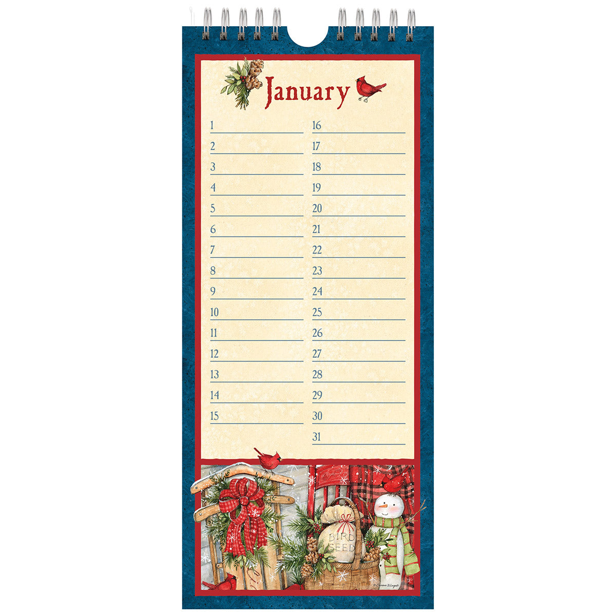 Calendrier mince non daté pour l'organisation des dates importantes
