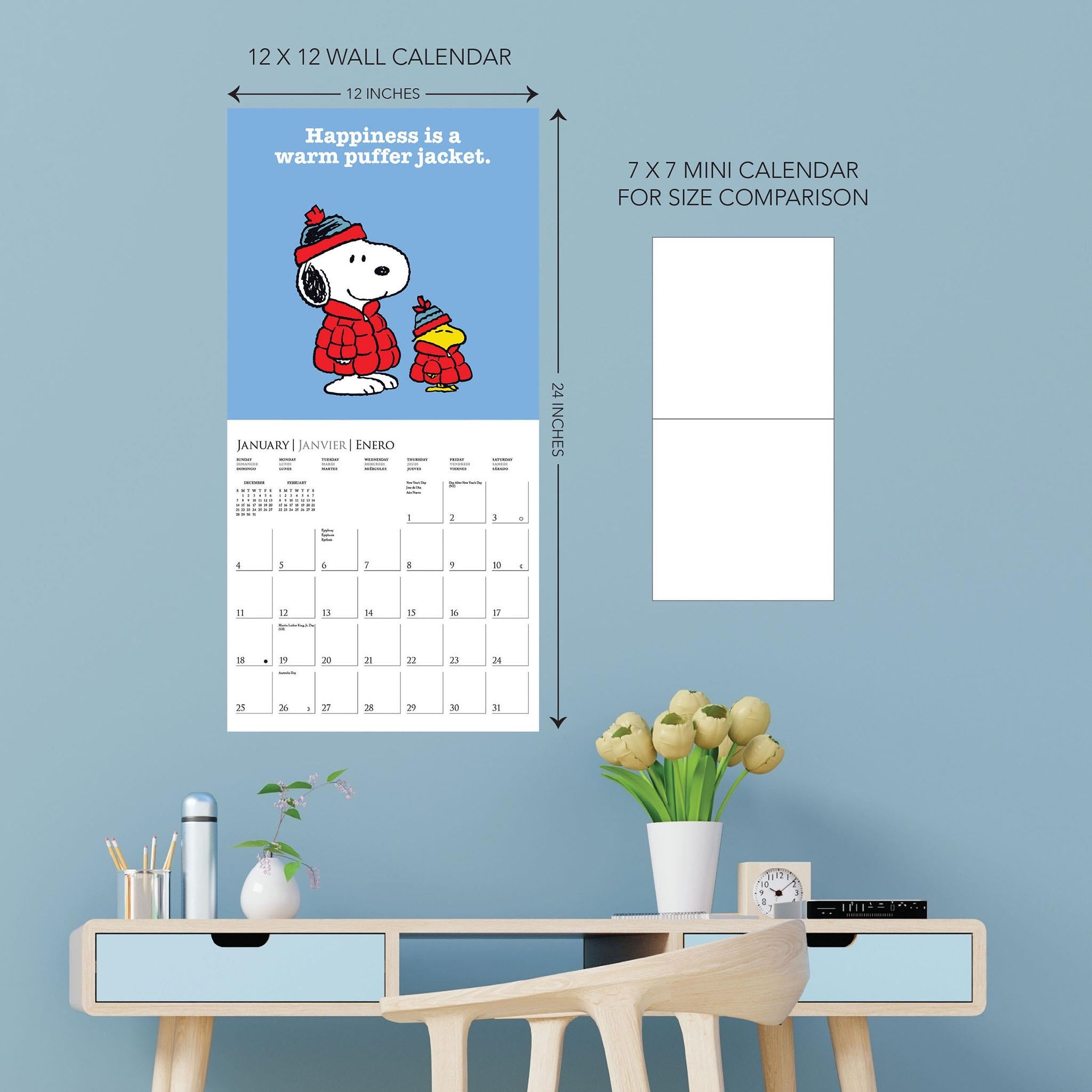 Calendrier mural Peanuts « Le bonheur c'est 2026 »