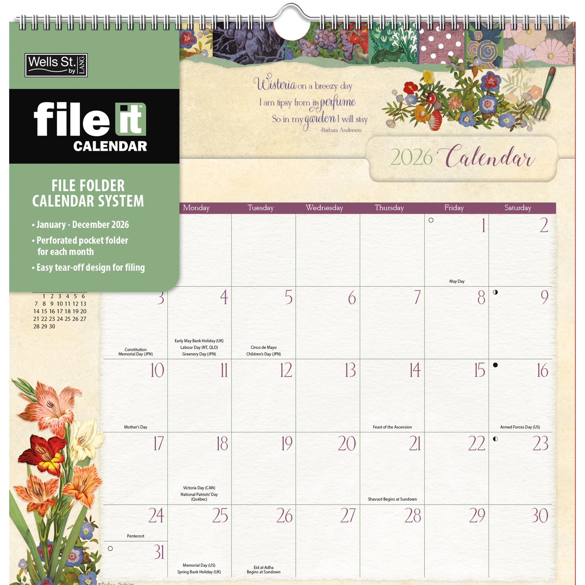 Calendrier mural Jardins botaniques 2026 - Disponible uniquement en ligne