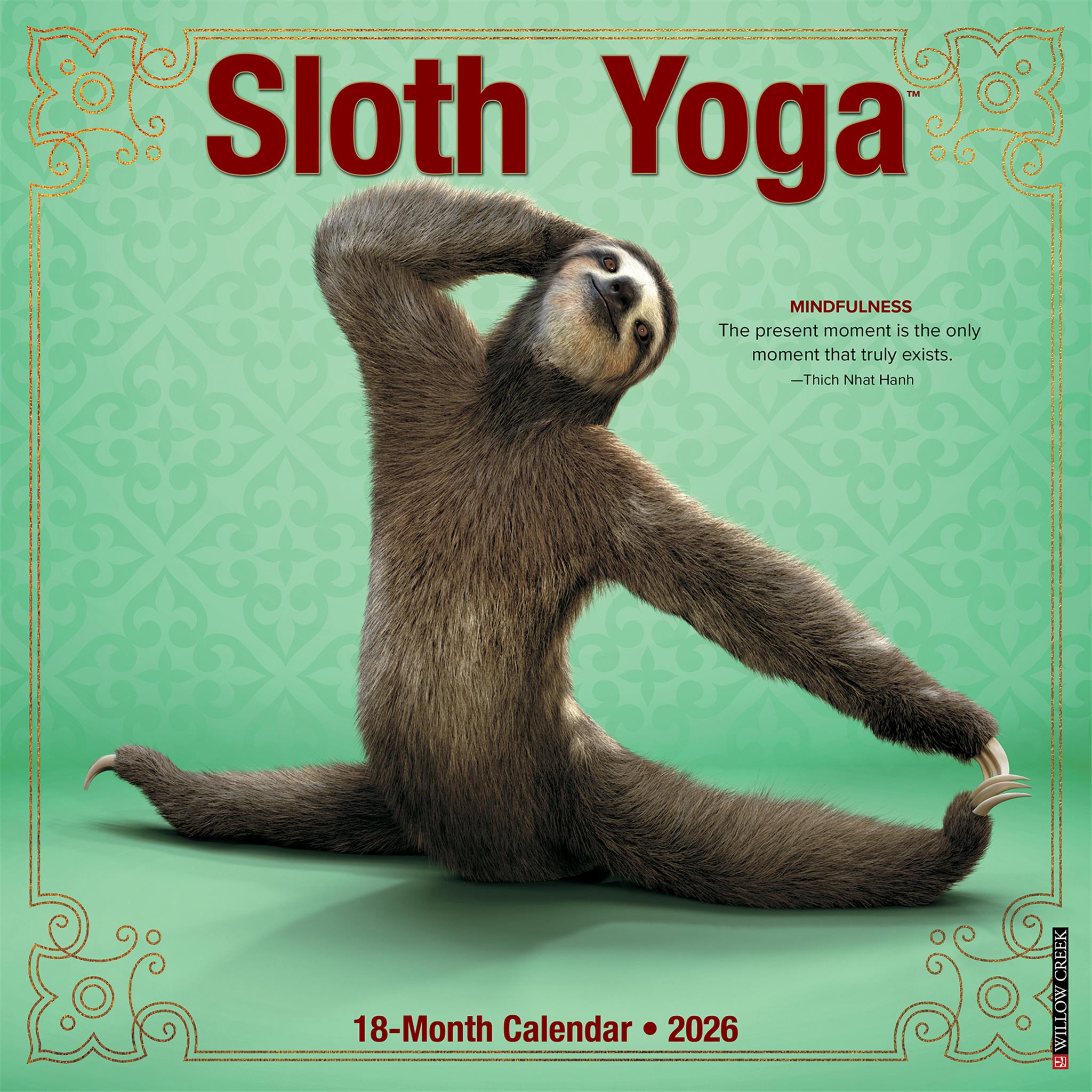 Calendrier mural Sloth Yoga 2026