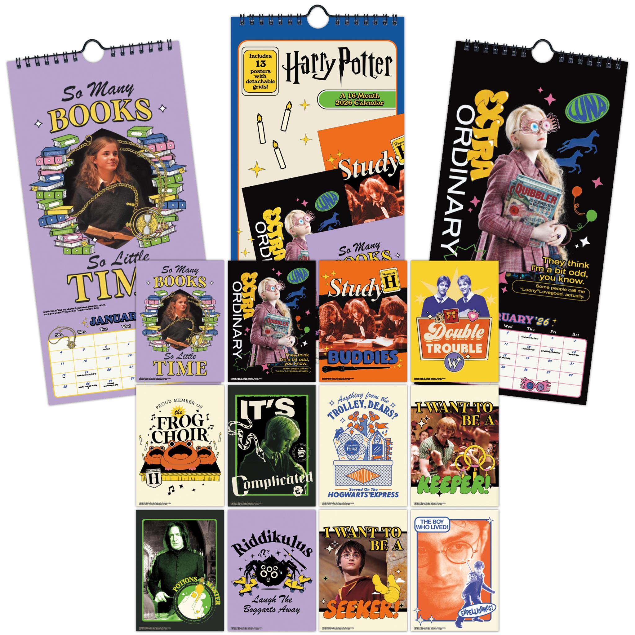 Calendrier mini-poster Harry Potter 2026 - Disponible uniquement en ligne