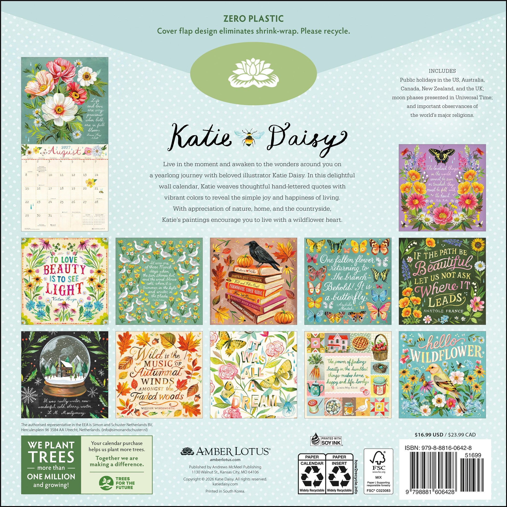 Calendrier mural Katie Daisy 2027 – En ligne seulement