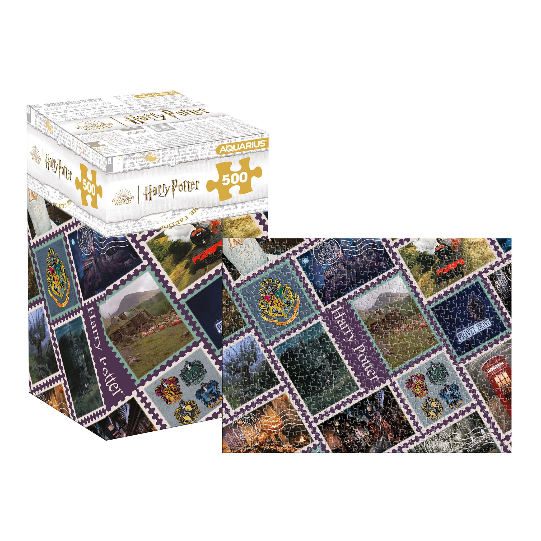 Puzzle de 500 pièces Harry Potter avec timbres de voyage