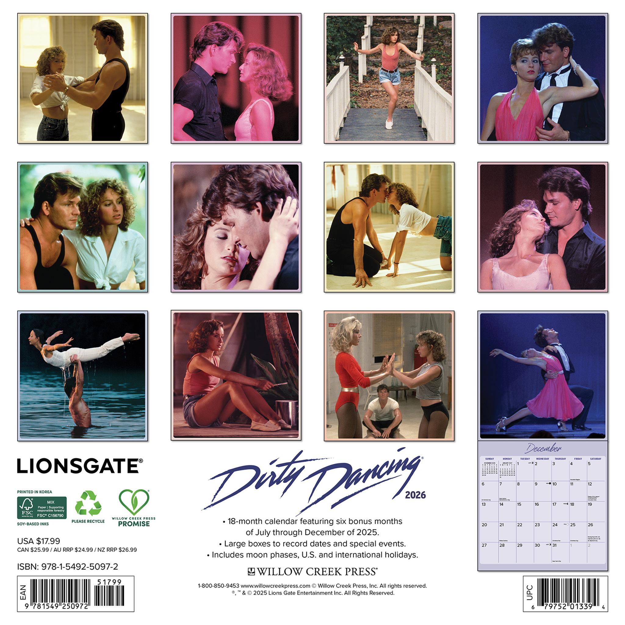Calendrier mural Dirty Dancing 2026