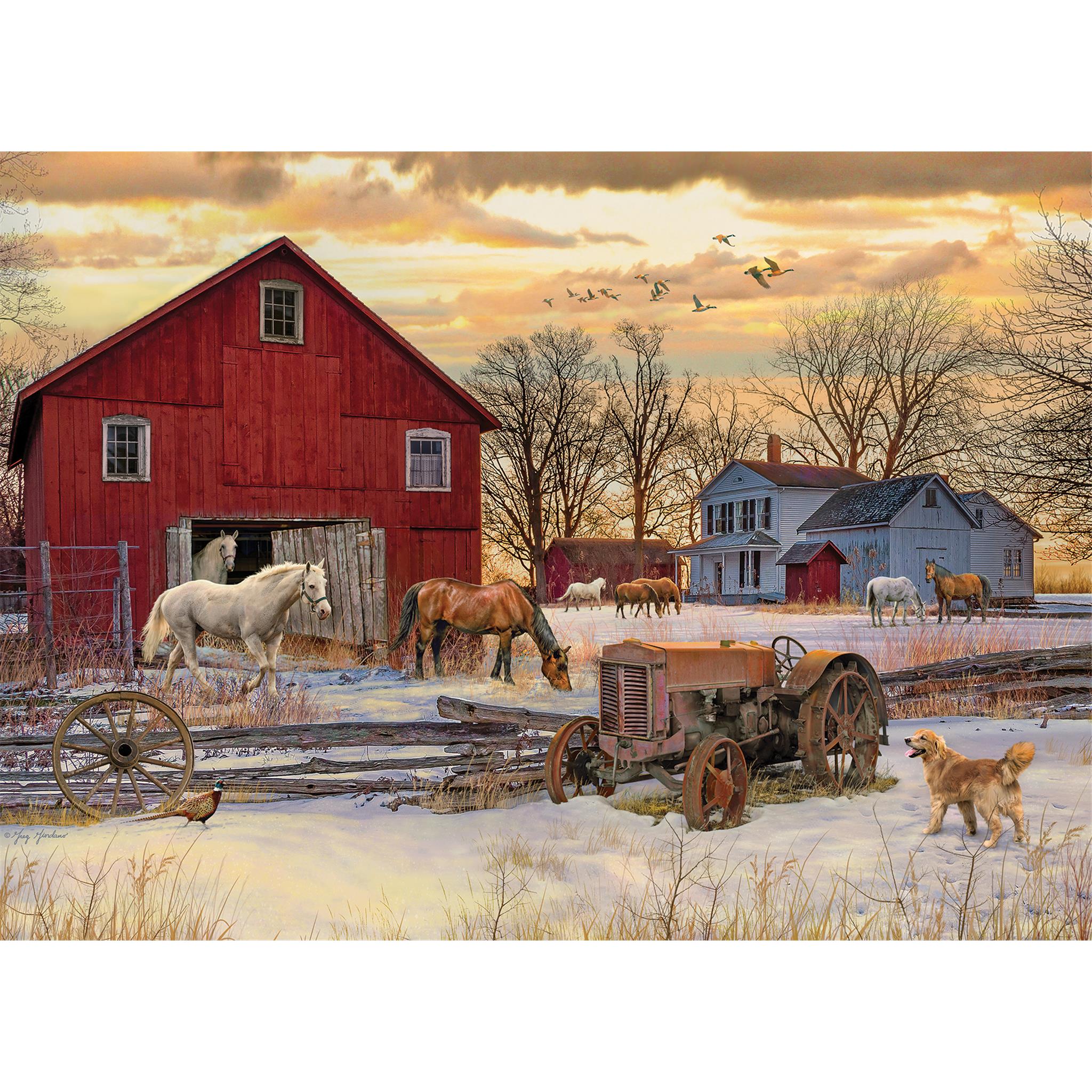 Winter on the Farm 1000 Piece Puzzle Cobble Hill