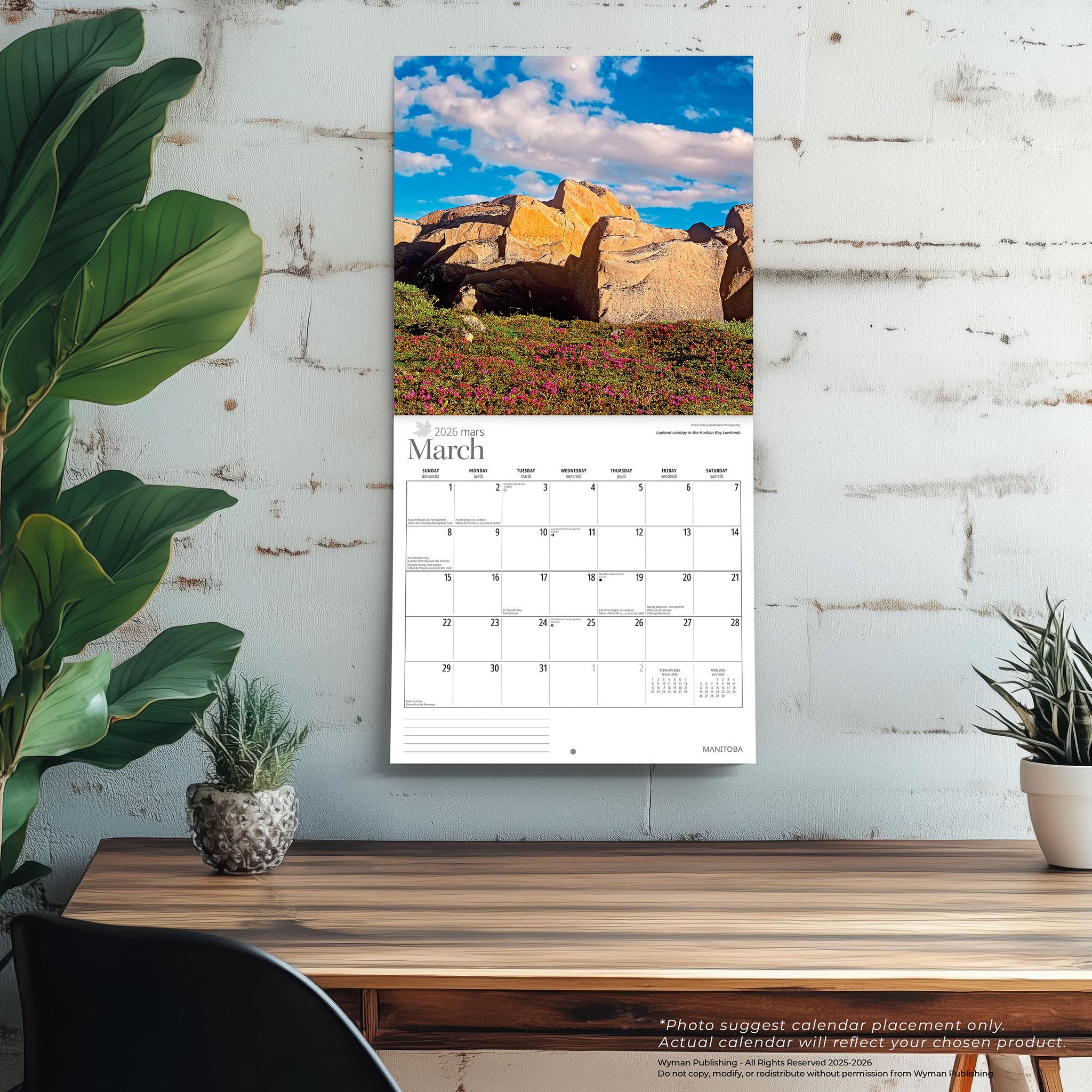 Manitoba 2026 Wall Calendar