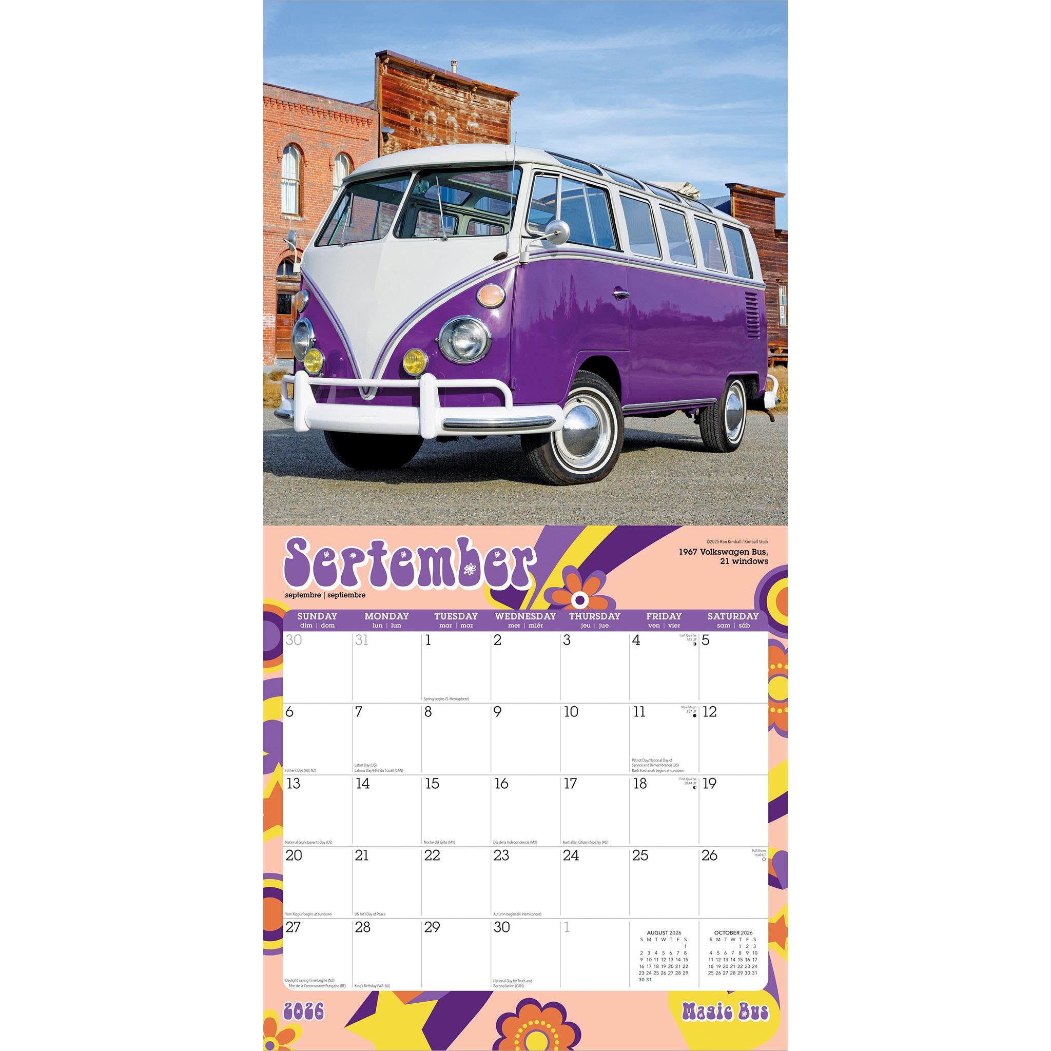 Calendrier mural Magic Bus 2026