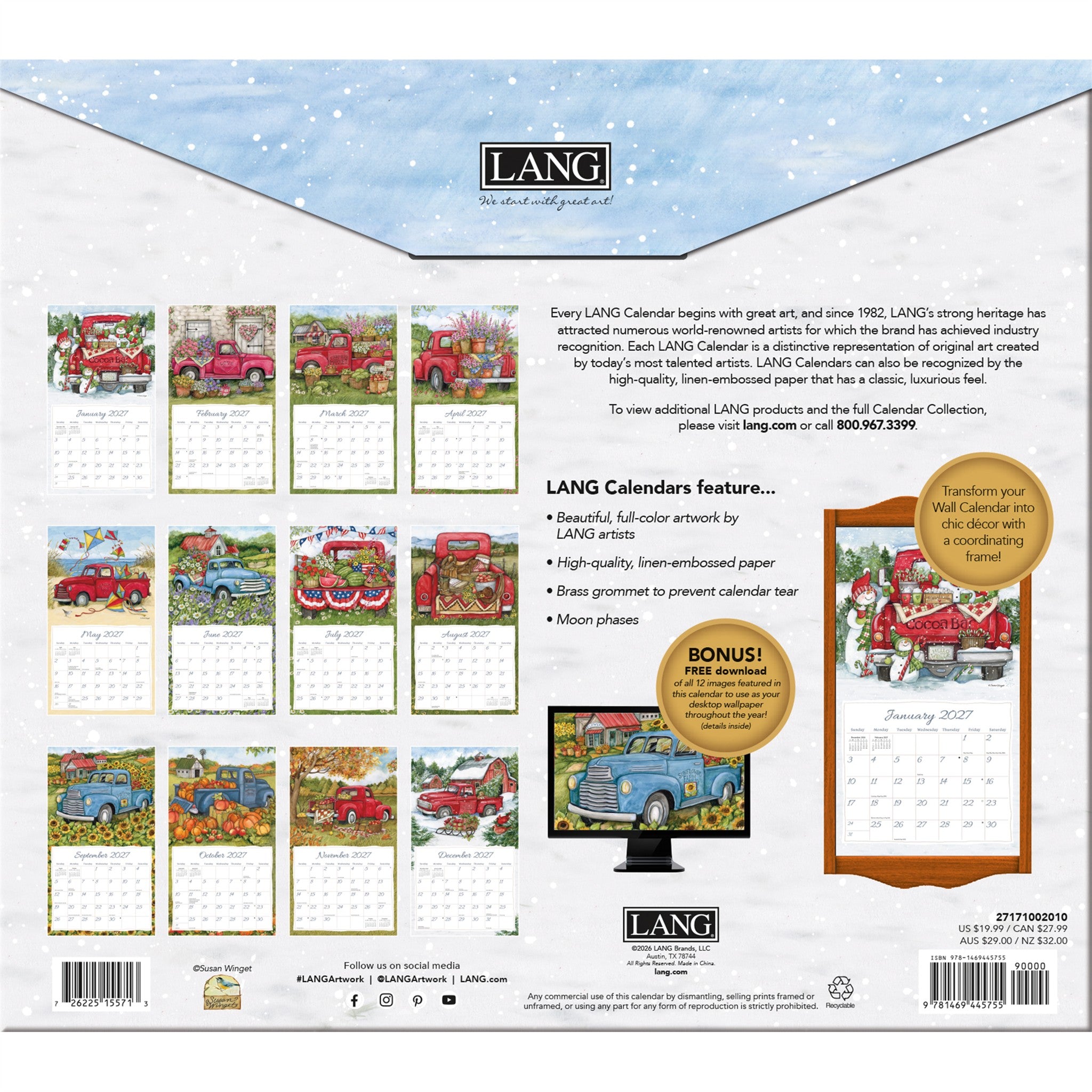 Truckin Along Special Edition with Print 2027 Wall Calendar