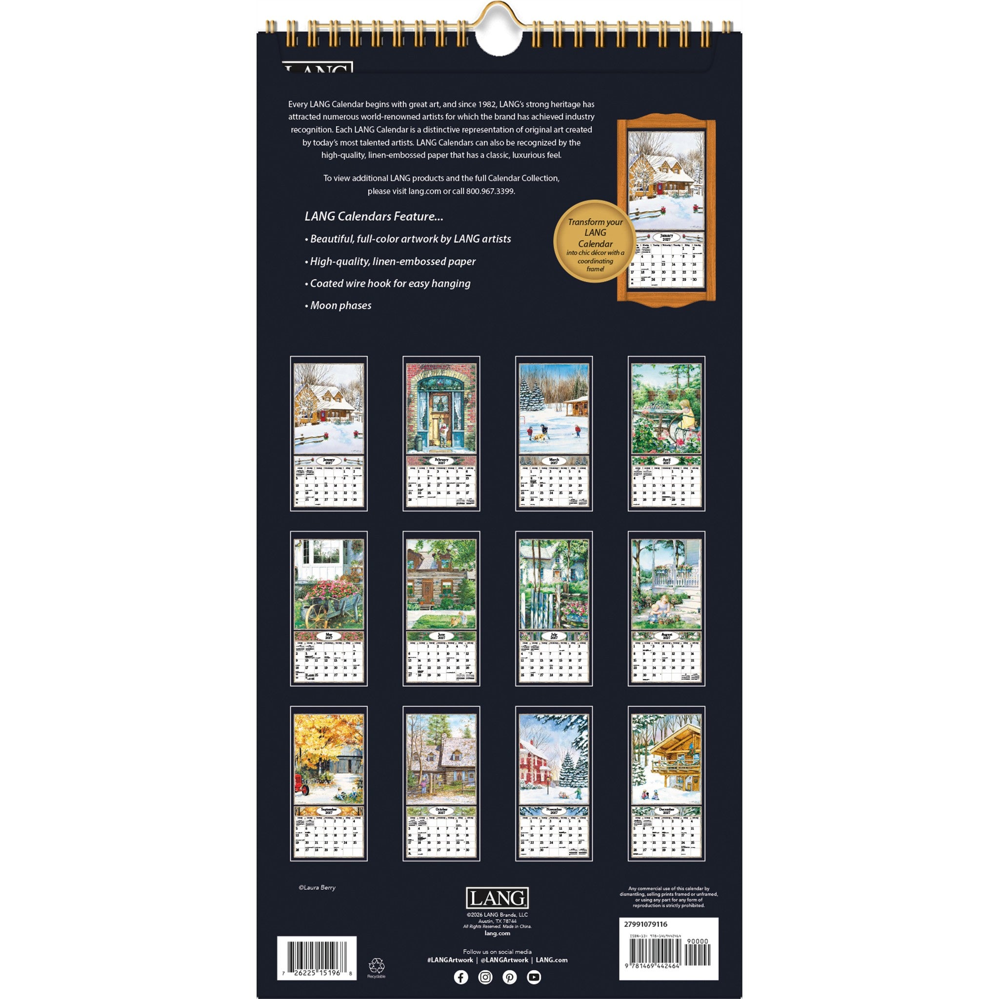 Calendrier mince Country Welcome 2027 – En ligne seulement
