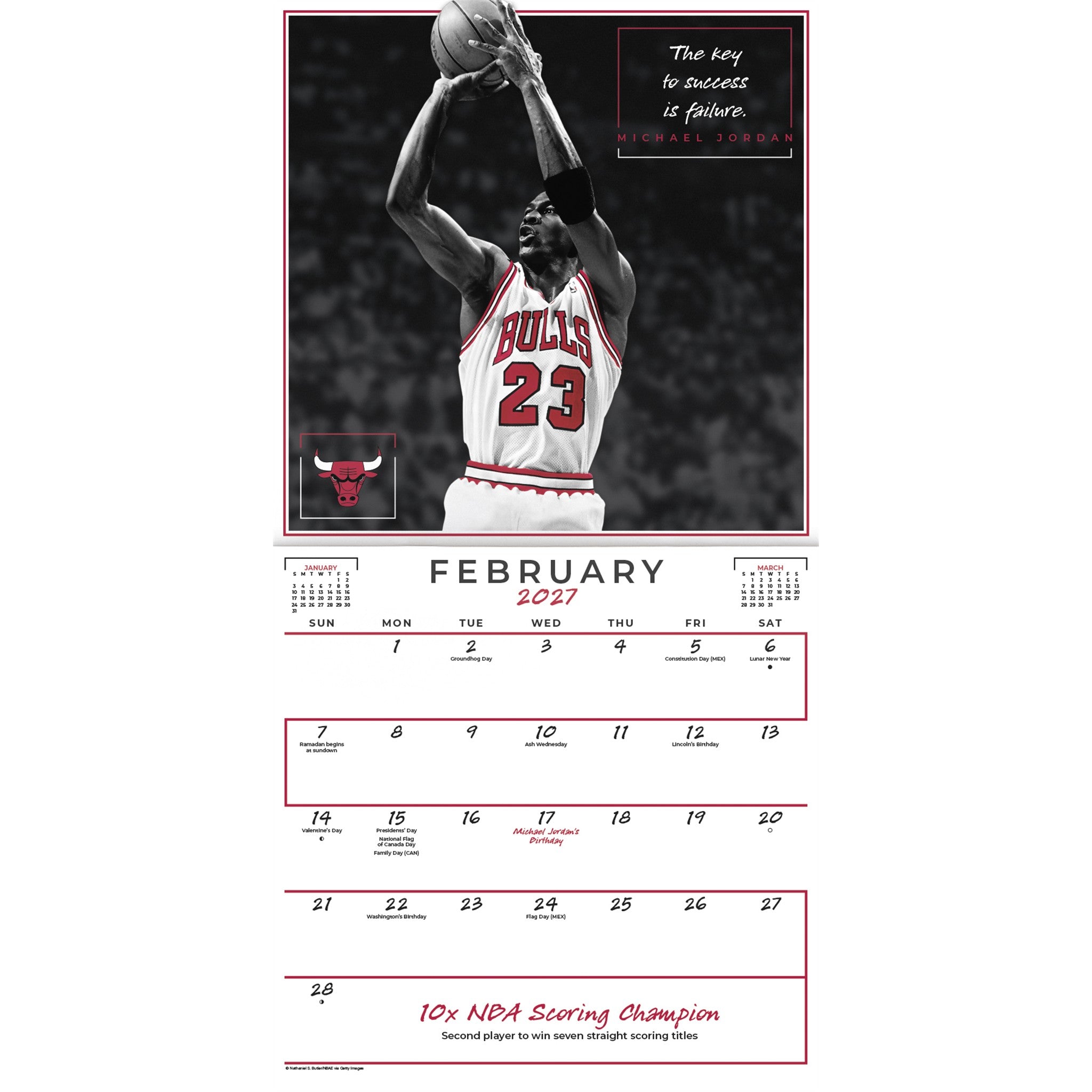 Calendrier mural NBA Michael Jordan 2027