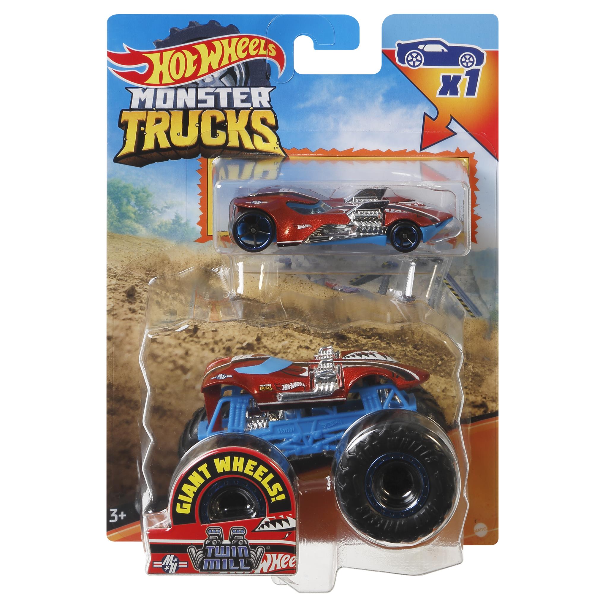 Hot Wheels Monster Truck 1:64 Camion et voiture moulés sous pression - Modèles assortis