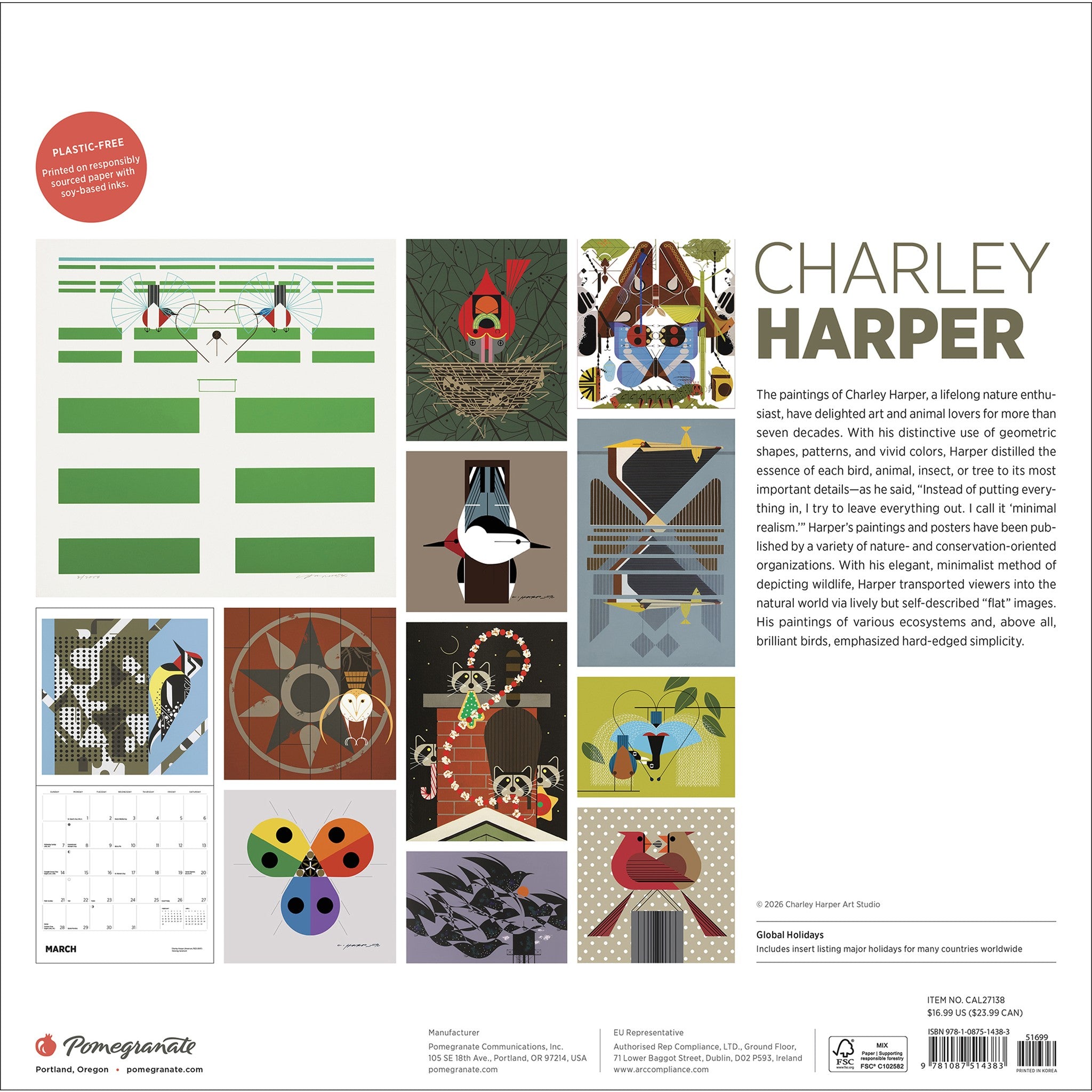Charley Harper 2027 Wall Calendar