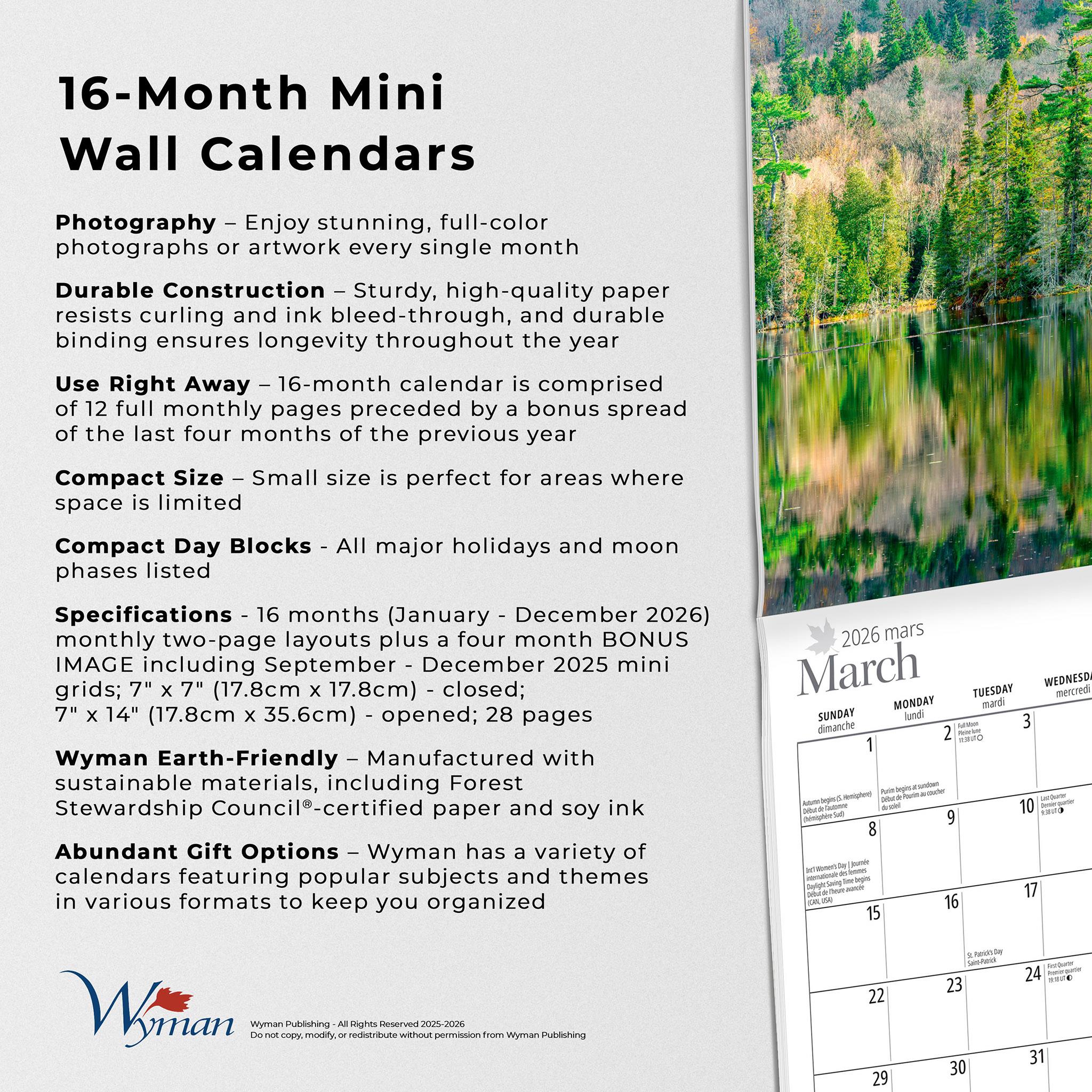 Mini-calendrier bilingue de l'Ontario 2026