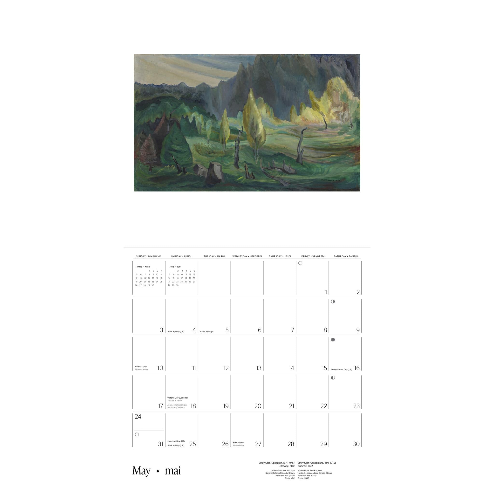 Emily Carr 2026 Wall Calendar