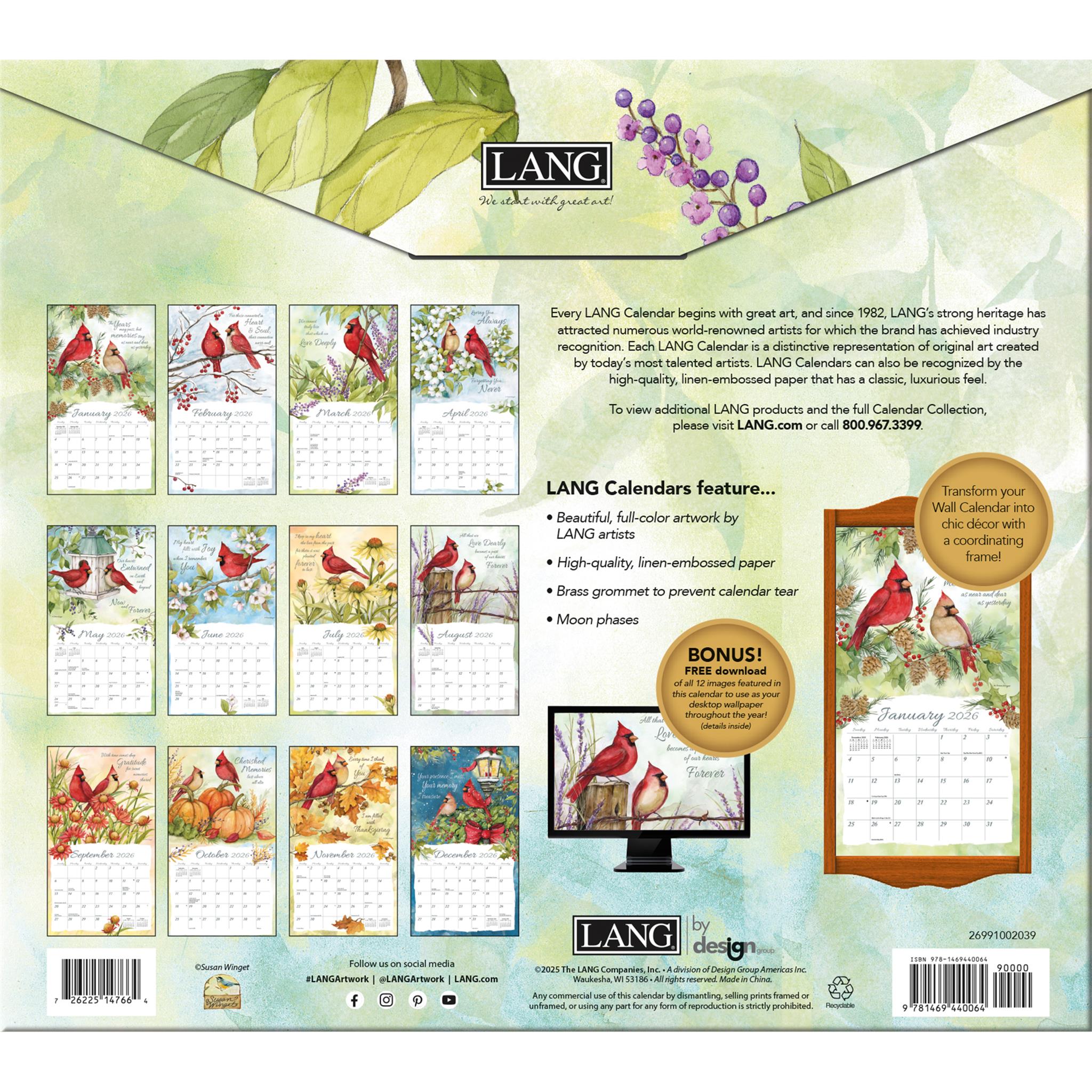 Calendrier mural de luxe « Année du souvenir 2026 » - Disponible uniquement en ligne