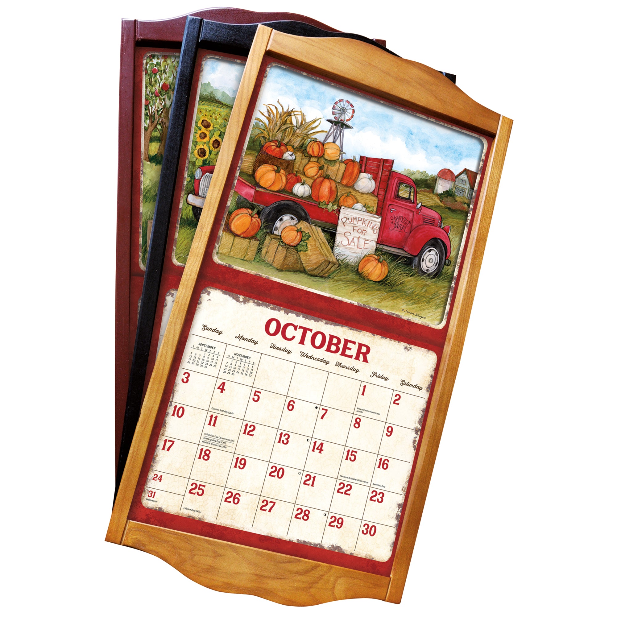 Cadre de calendrier en bois de chêne - En ligne uniquement