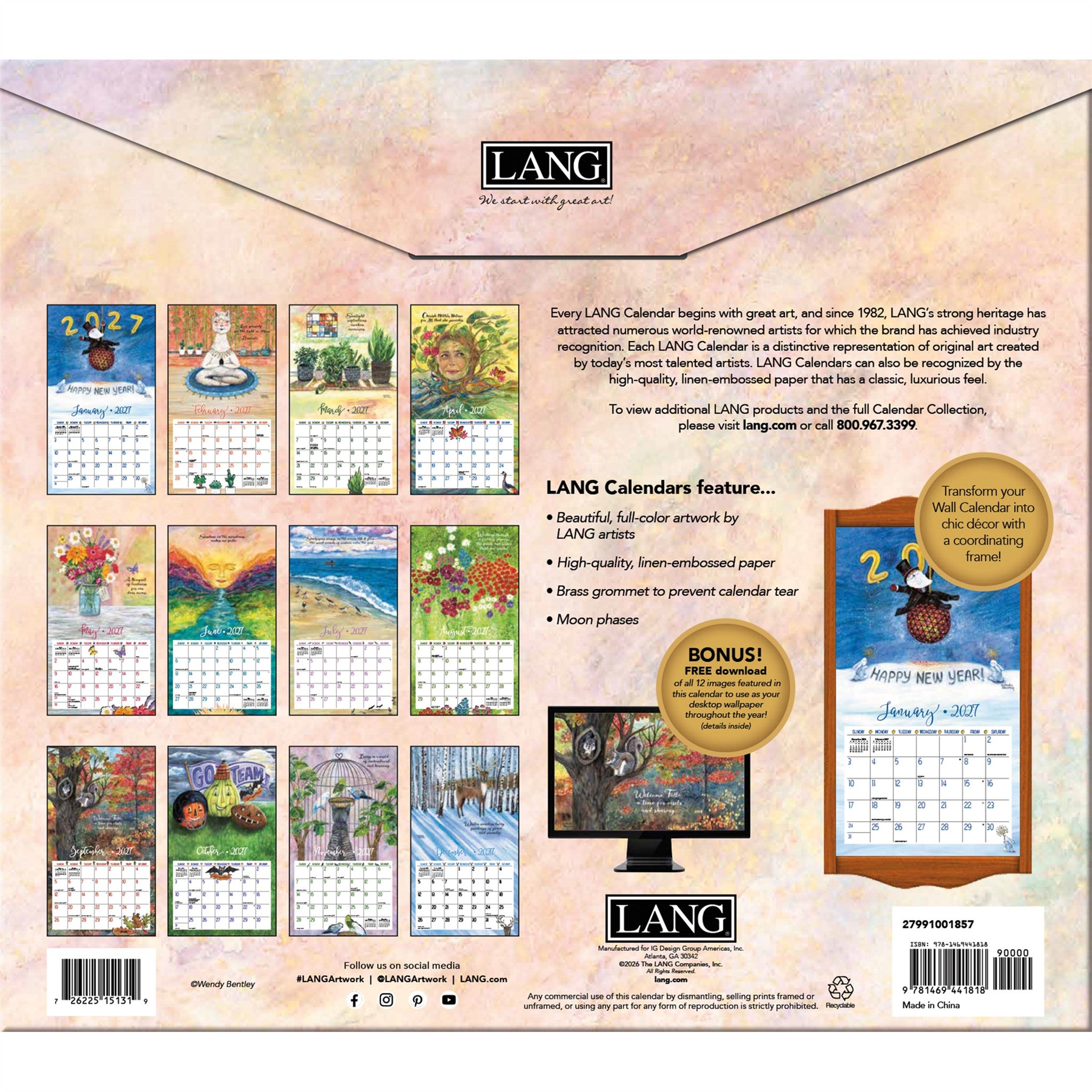 Calendrier mural 2027 Mes objets préférés – En ligne seulement