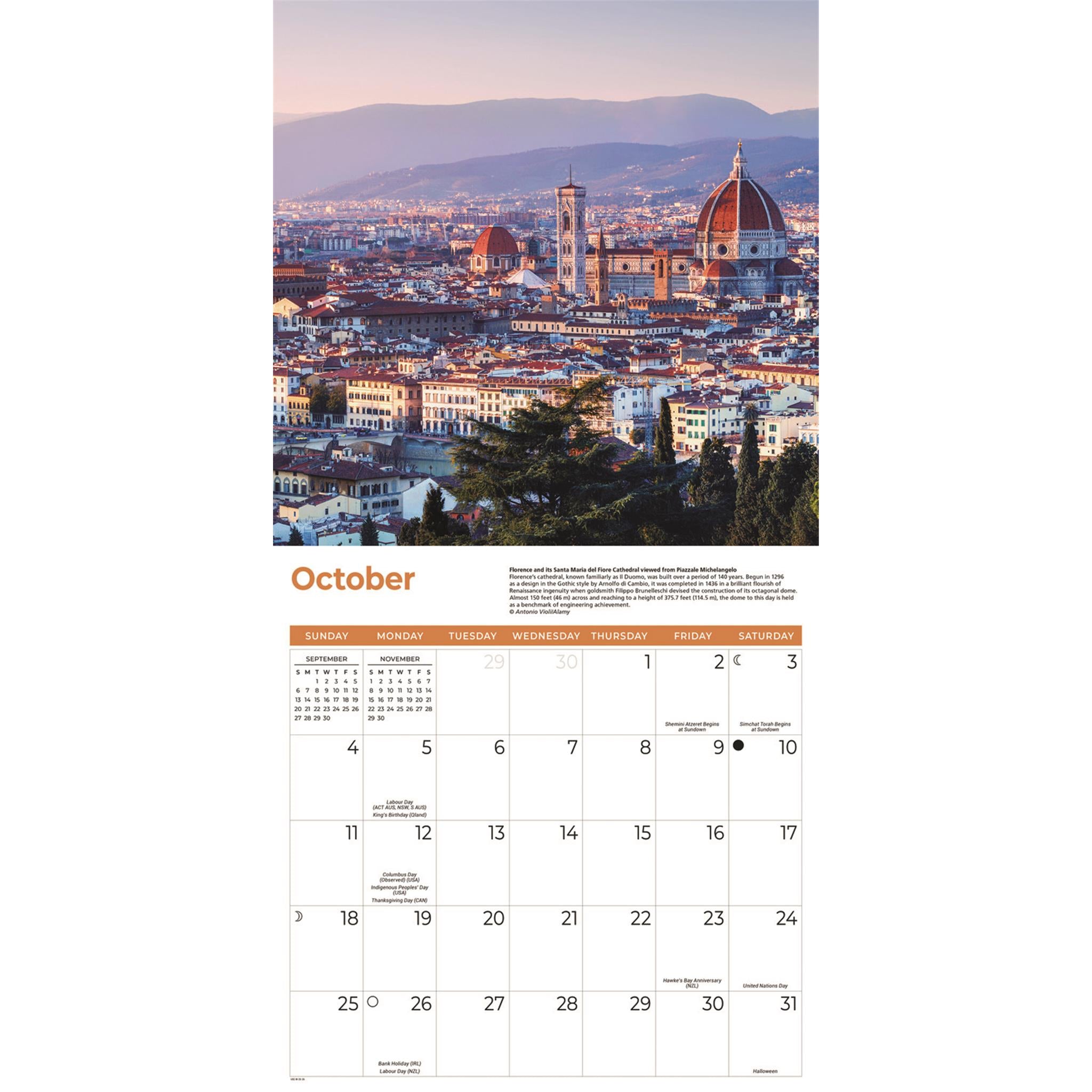 Italy 2026 Wall Calendar