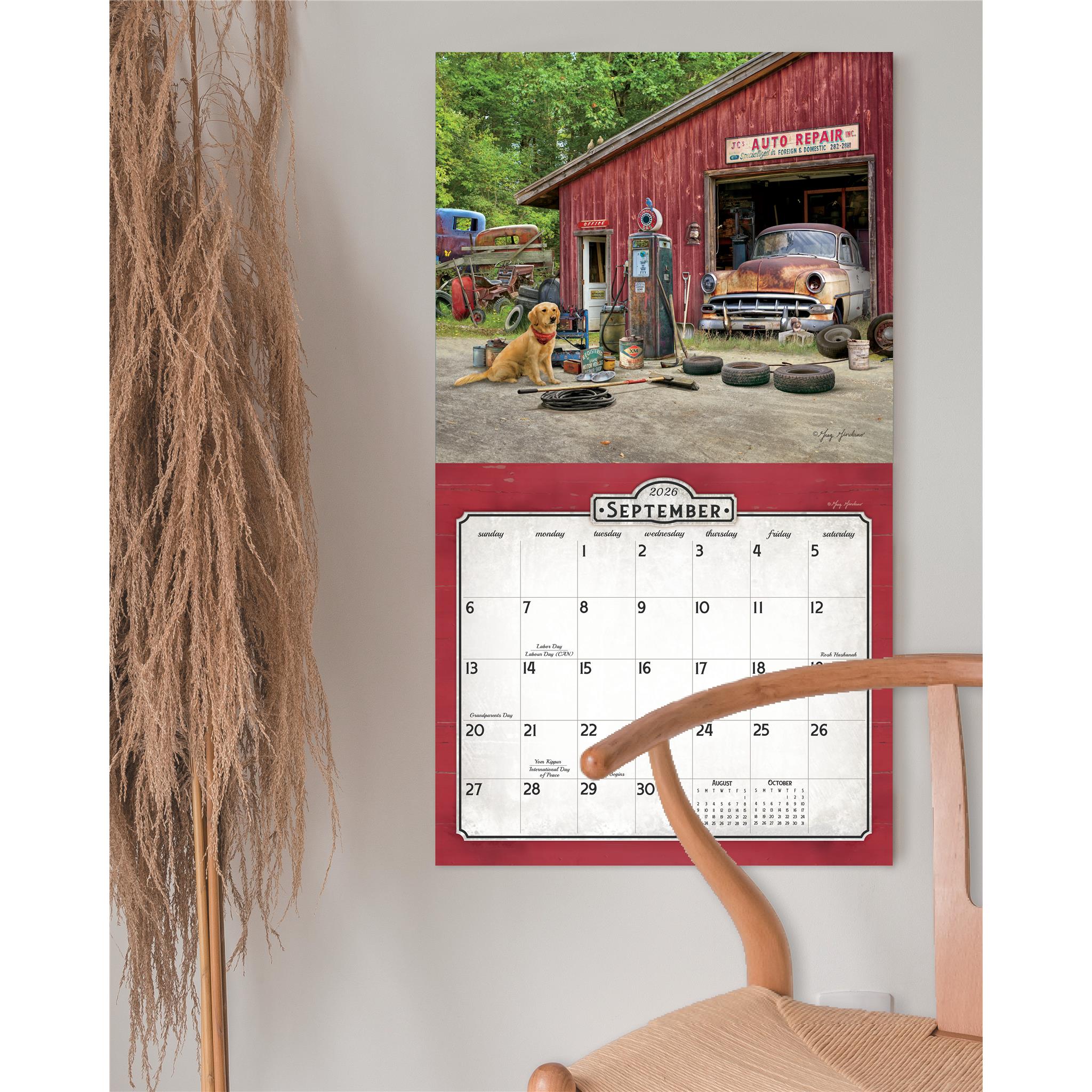 Calendrier mural de luxe Nostalgic Main Street 2026 - Disponible uniquement en ligne