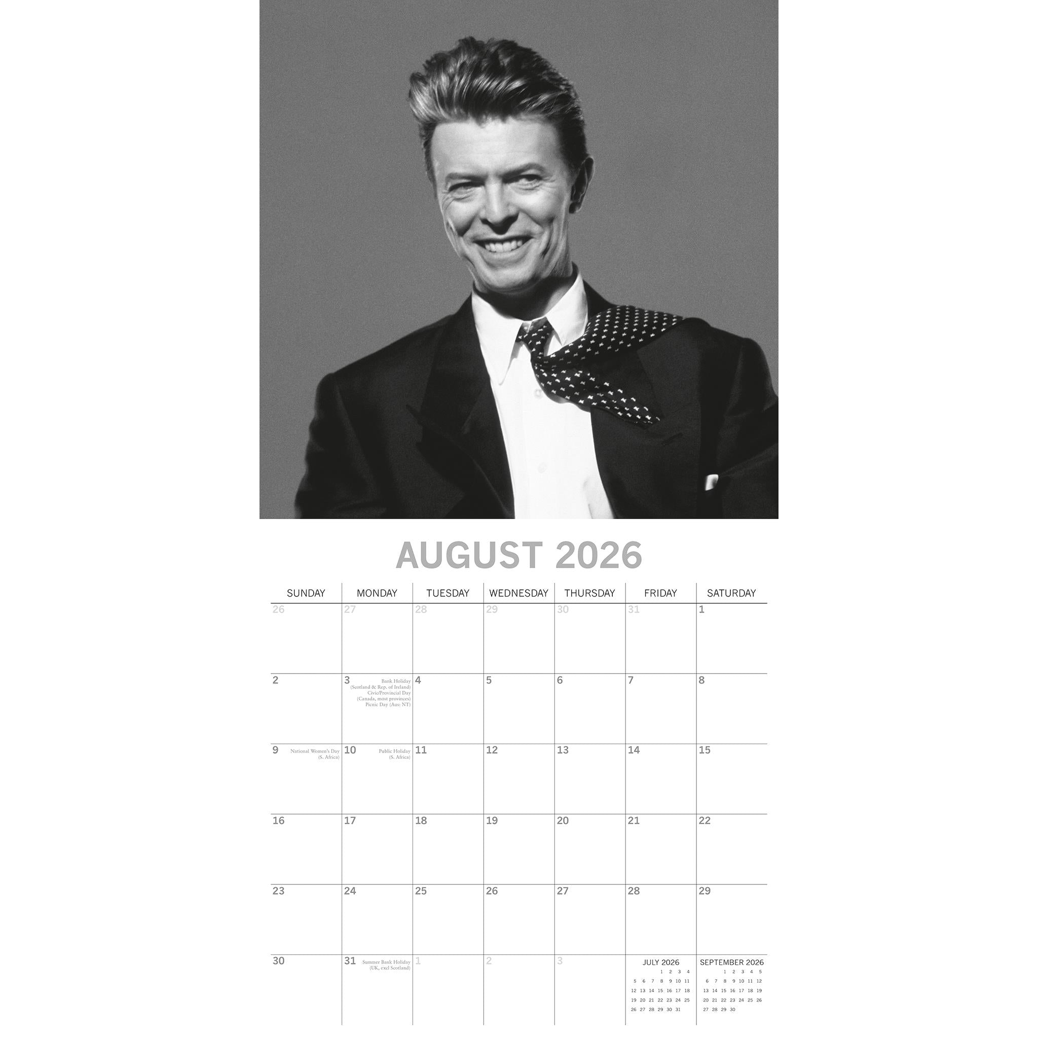 Calendrier mural David Bowie 2026