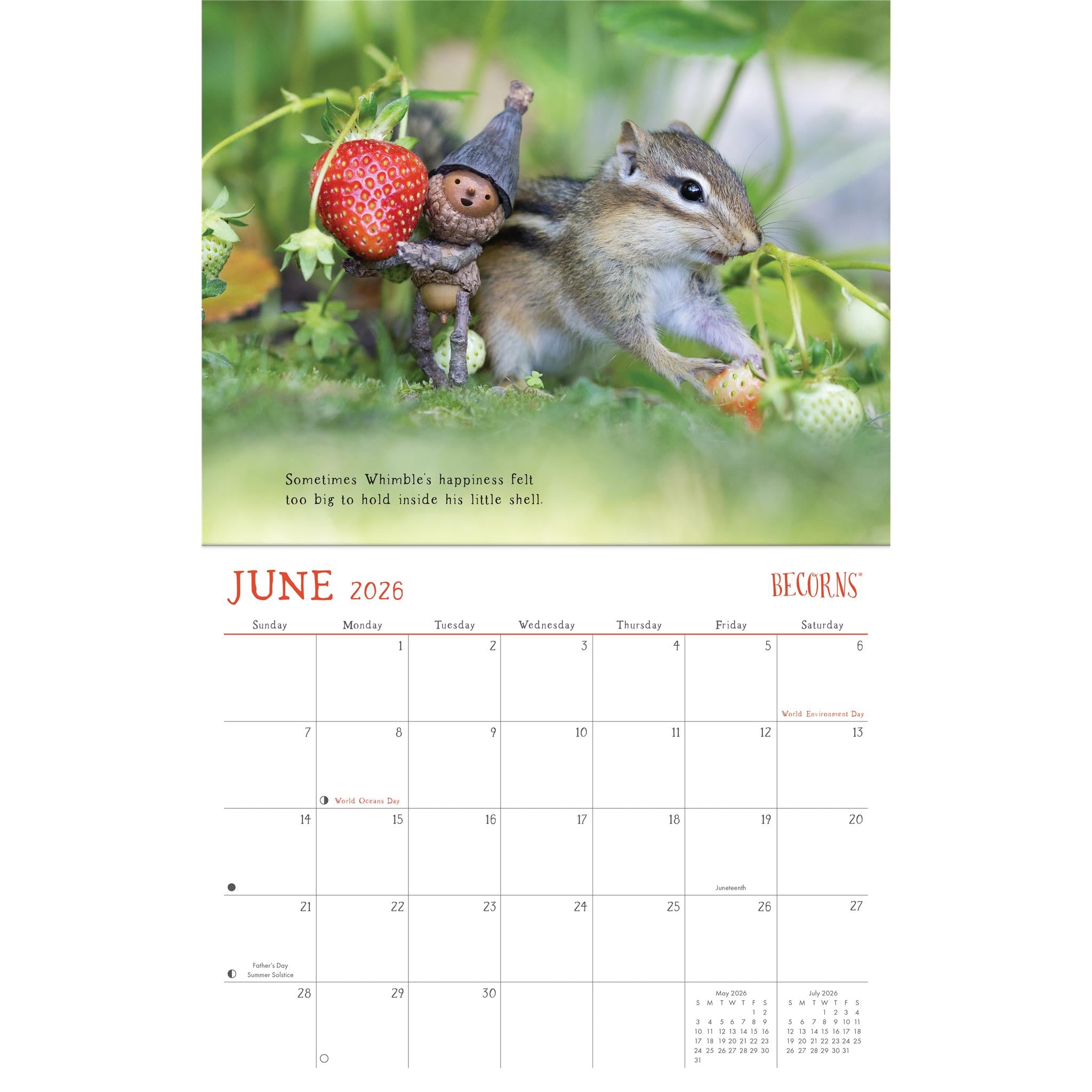 Calendrier mural Becorns 2026