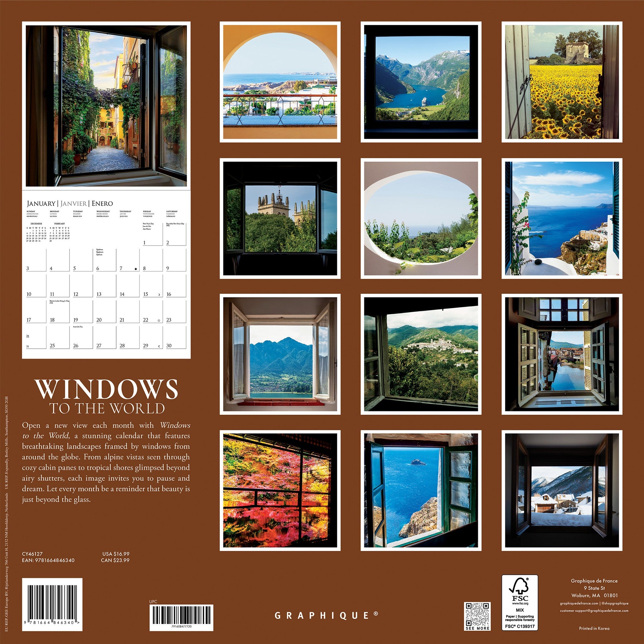 Windows To The World 2027 Wall Calendar