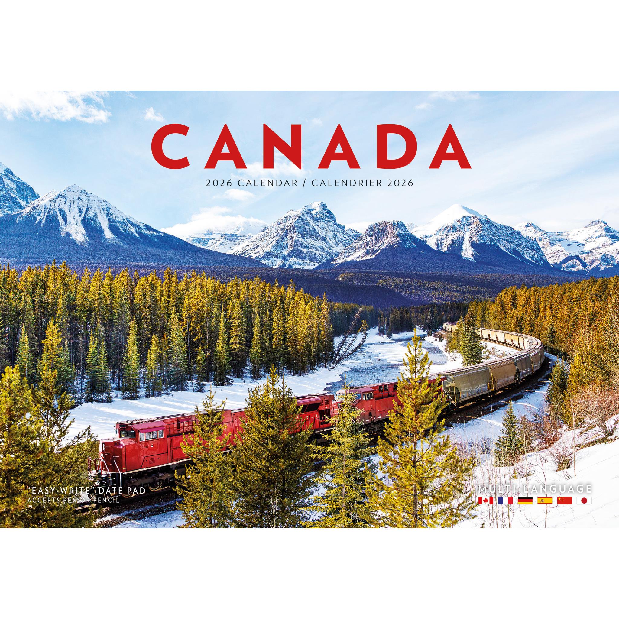 Calendrier mural multilingue du Canada 2026