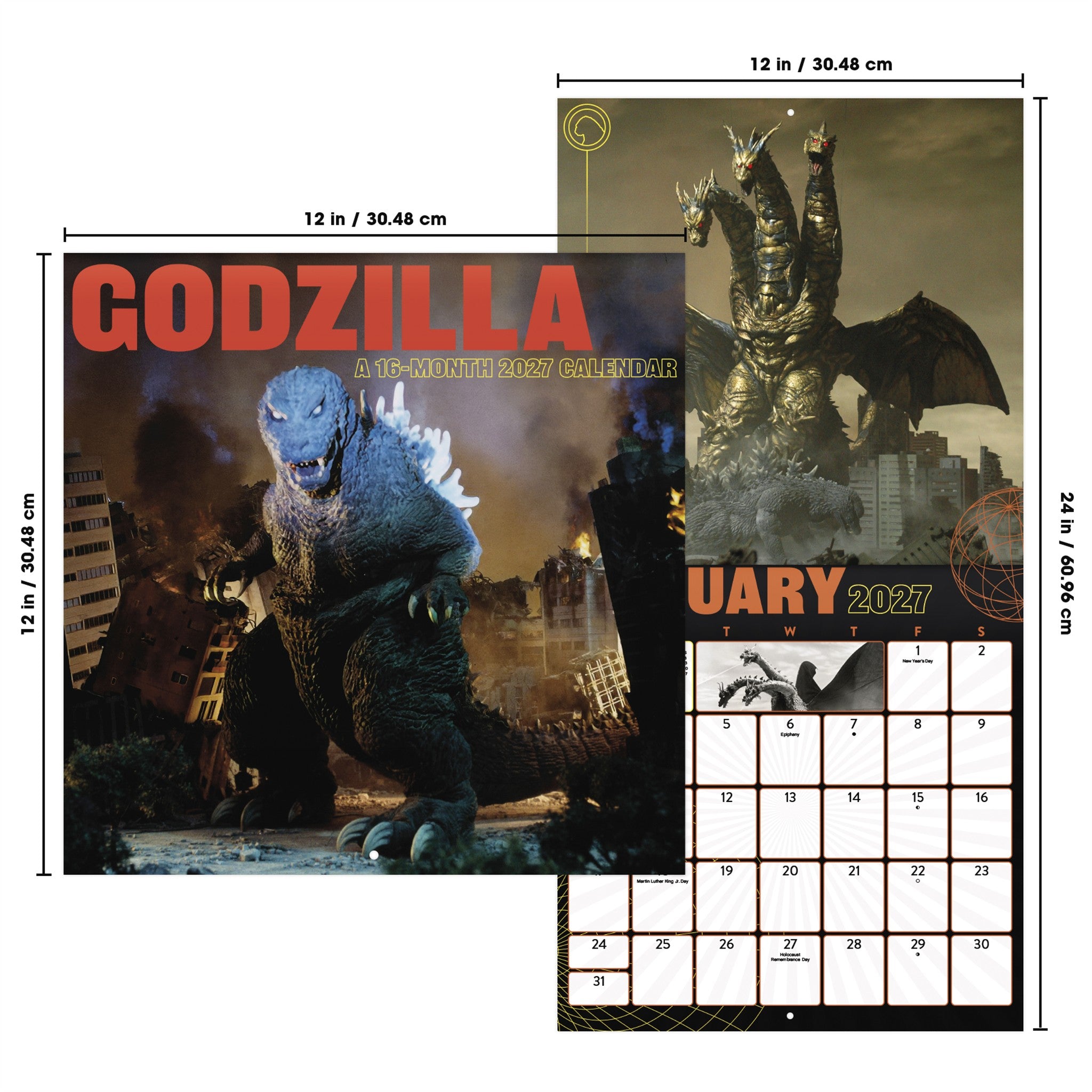 Calendrier mural Godzilla Classique Exclusif avec illustration 2027 – En ligne seulement