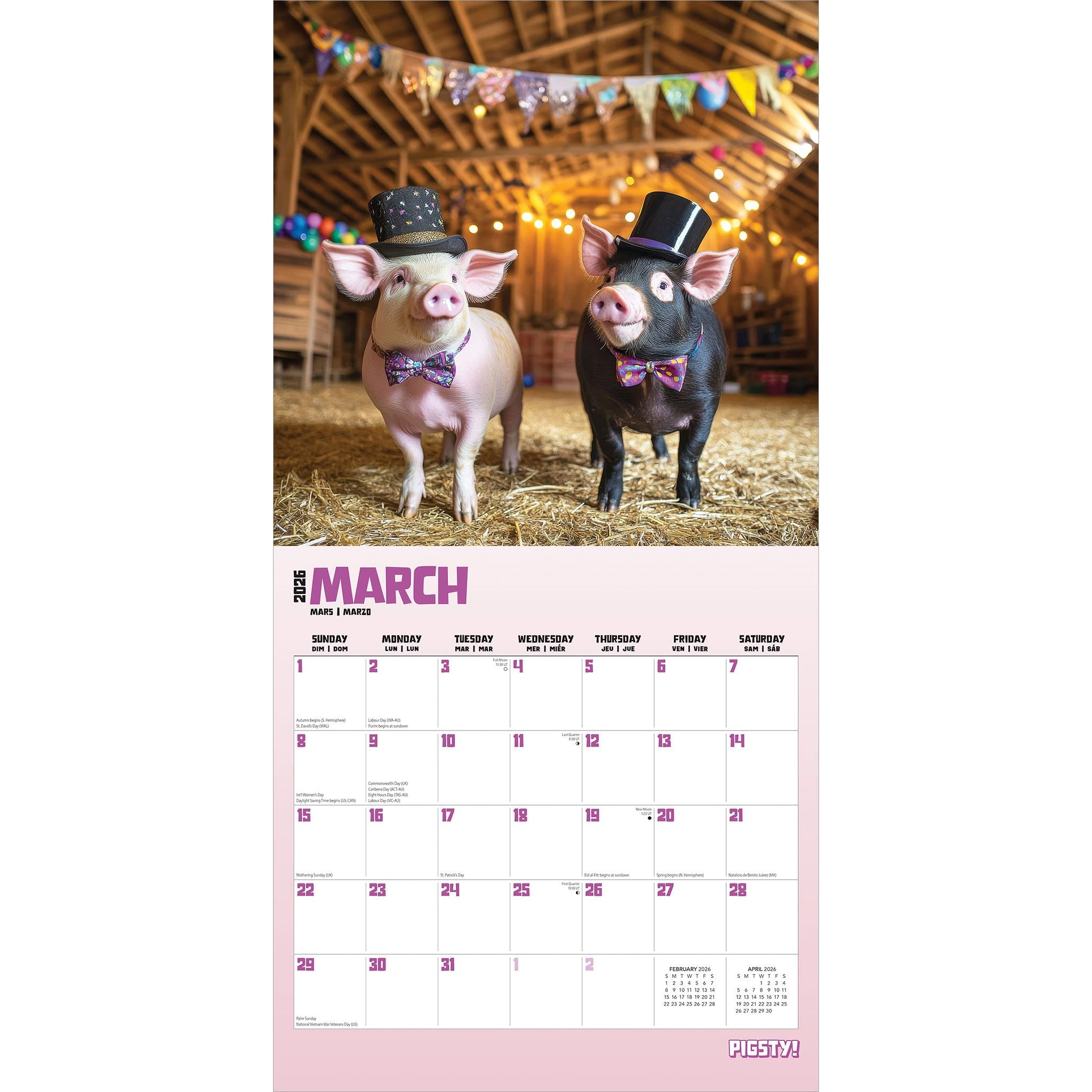 Pigsty 2026 Wall Calendar - Online Only