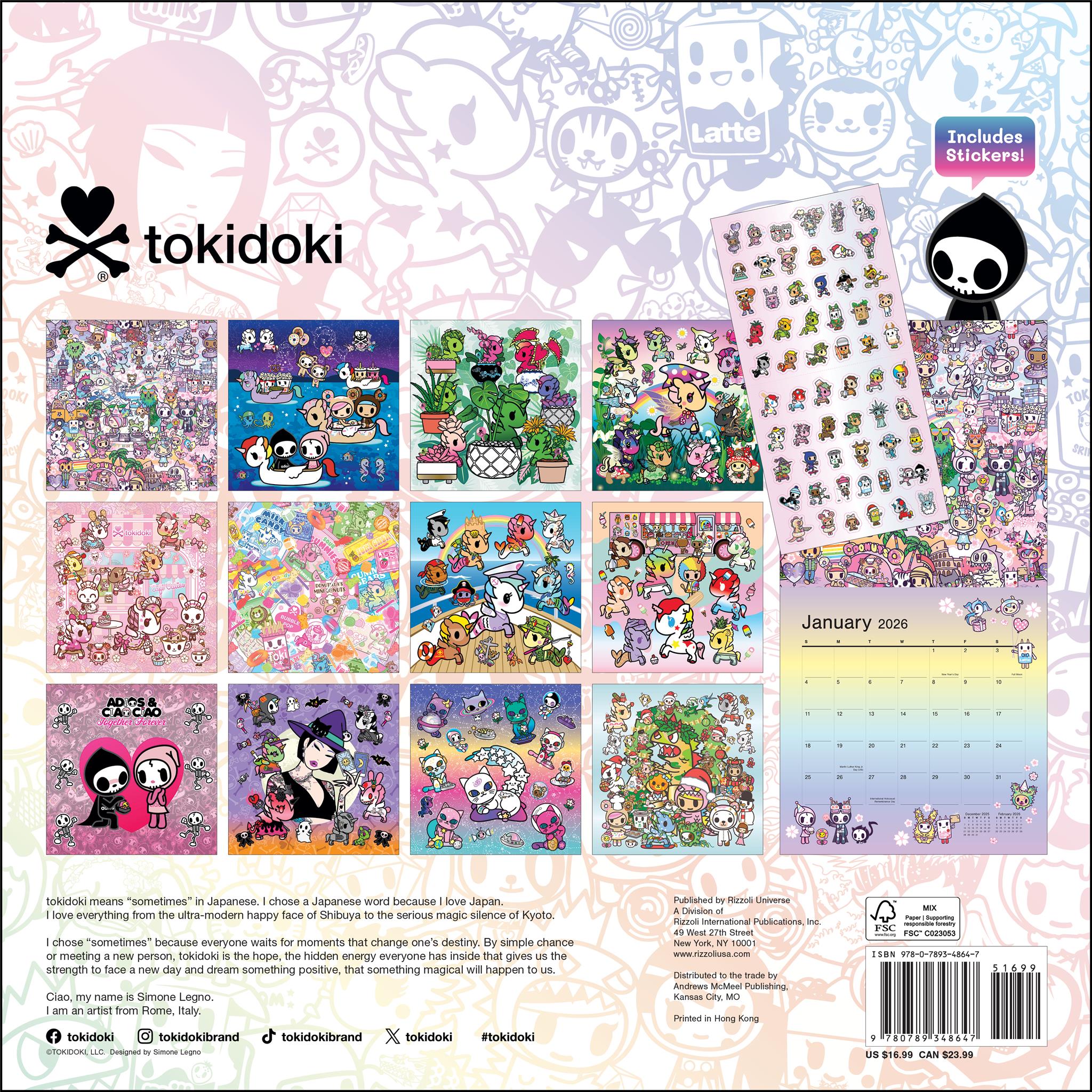 Calendrier mural Tokidoki 2026