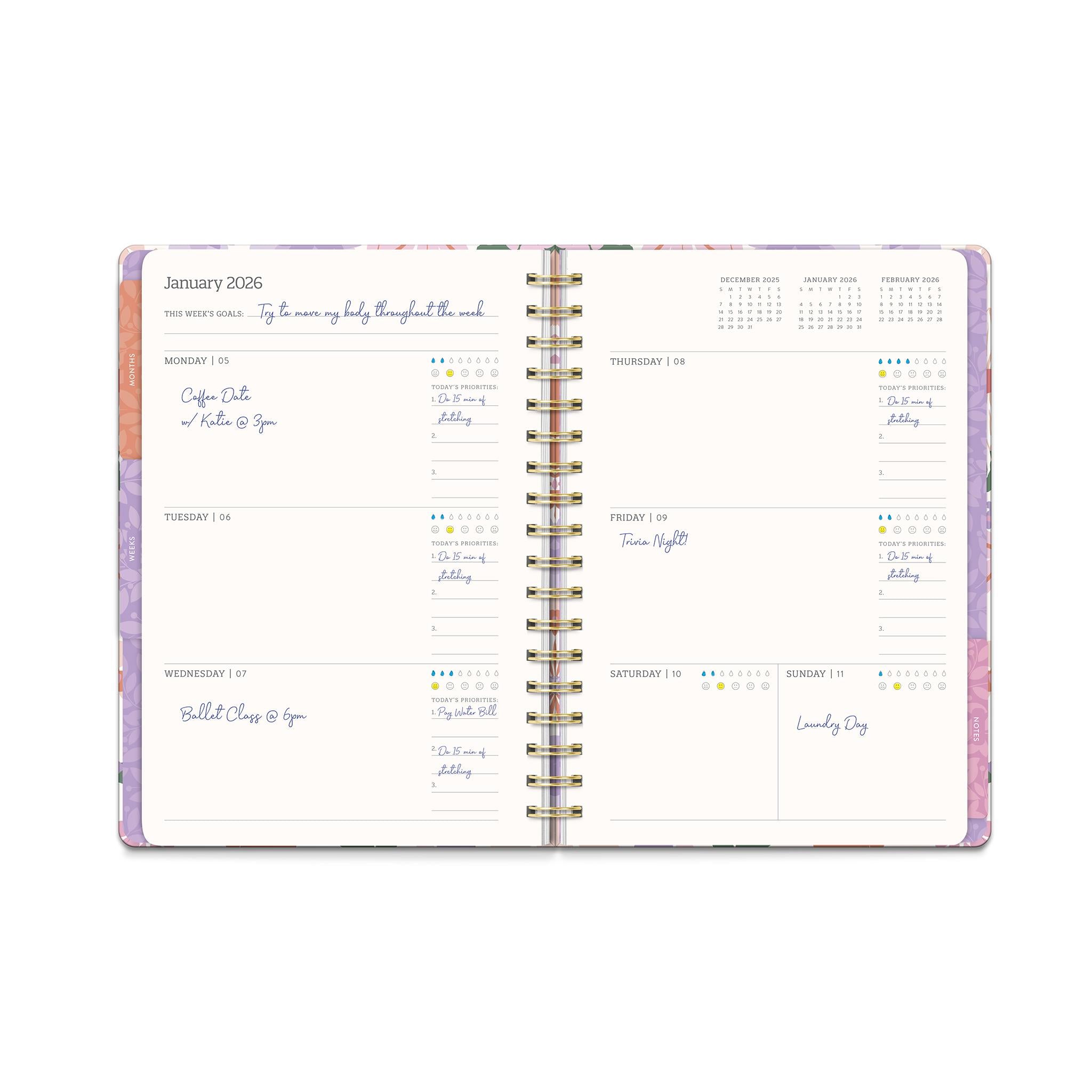 Secret Garden Tri-Tab 2025-2026 Engagement Calendar