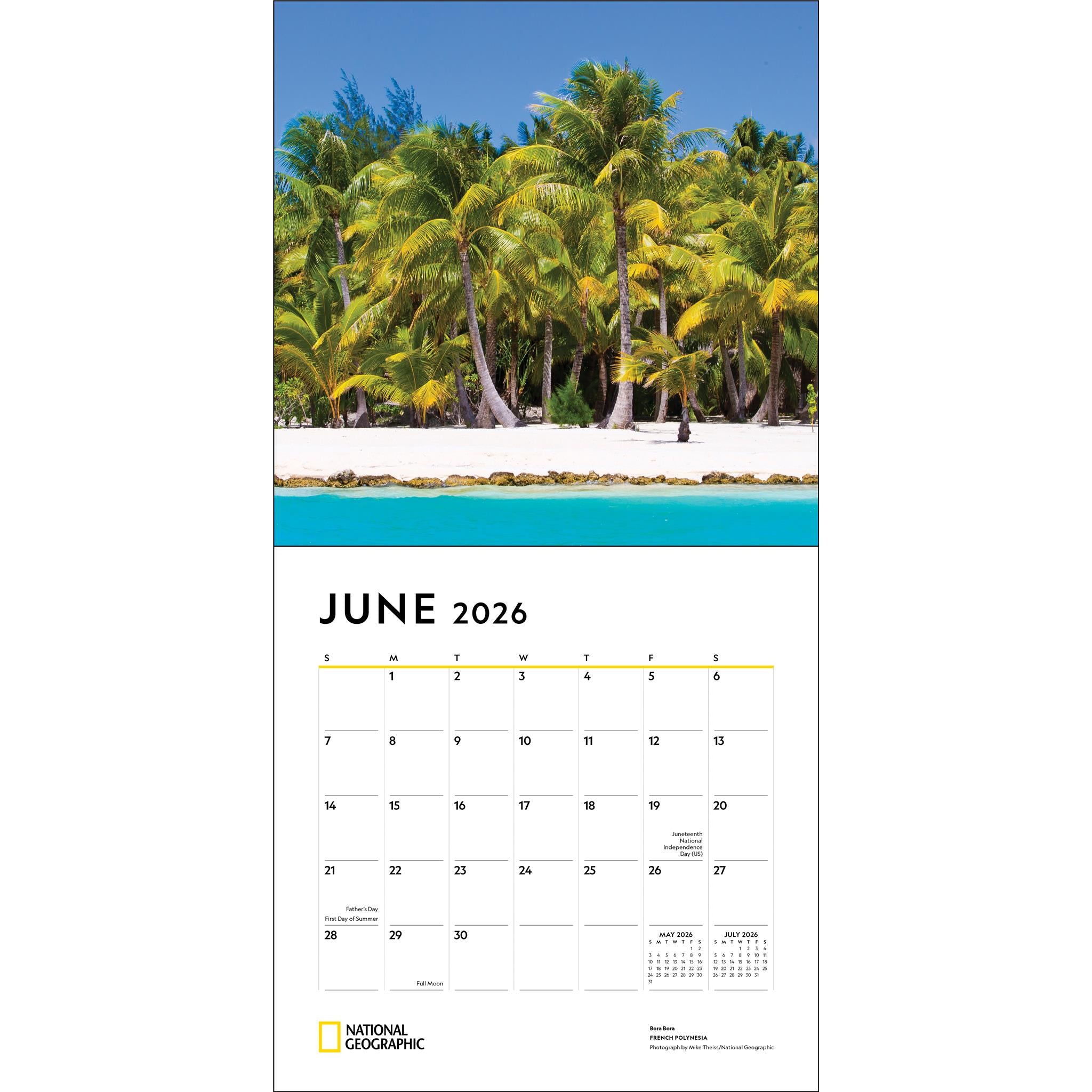 National Georgraphic Most Beautiful Places 2026 Wall Calendar