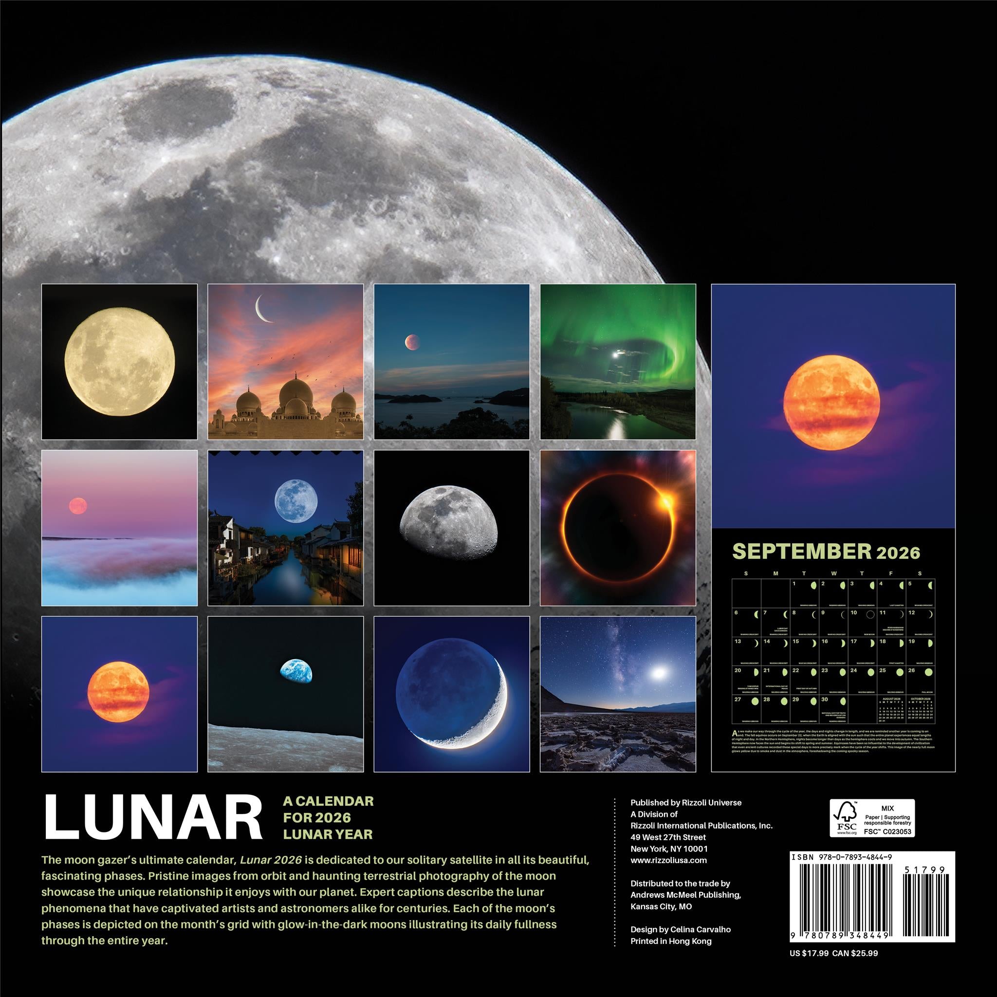 Calendrier mural lunaire 2026