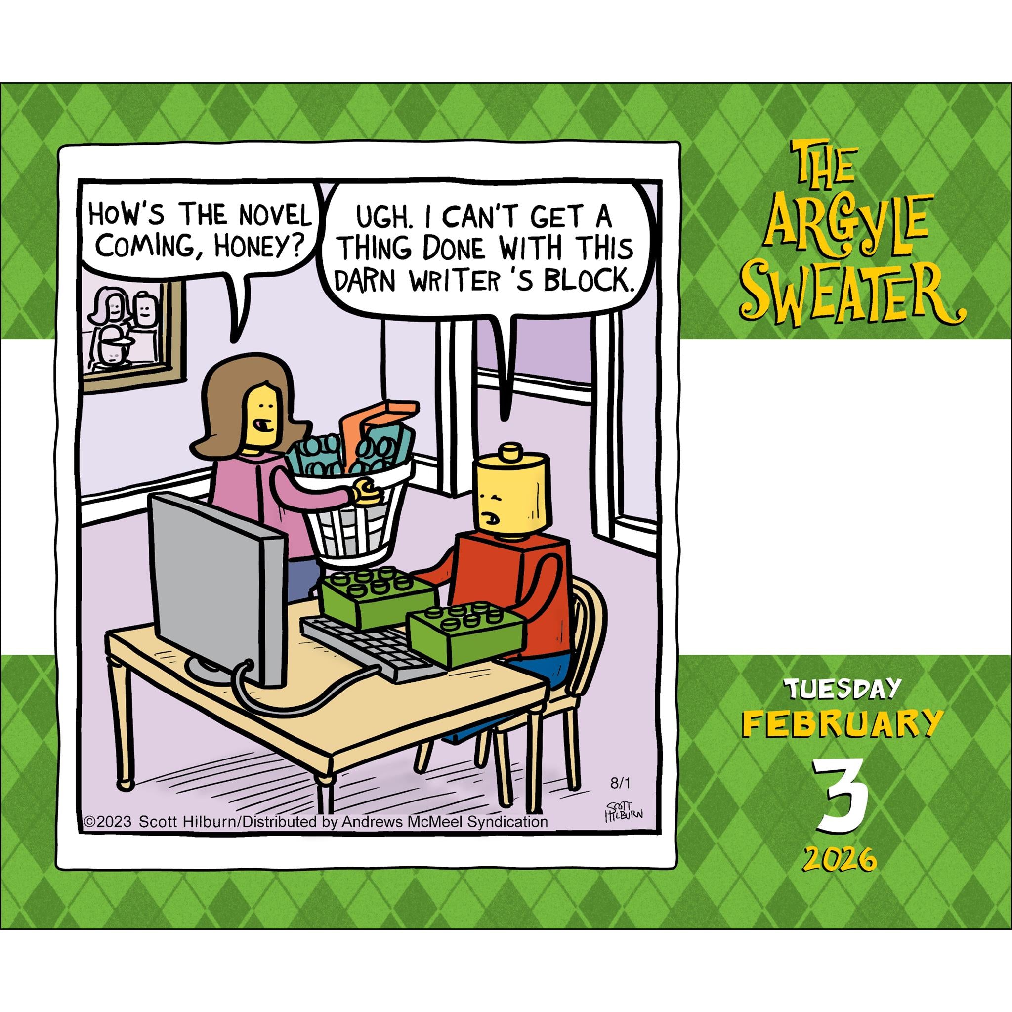 Calendrier de la boîte Pull à losanges 2026