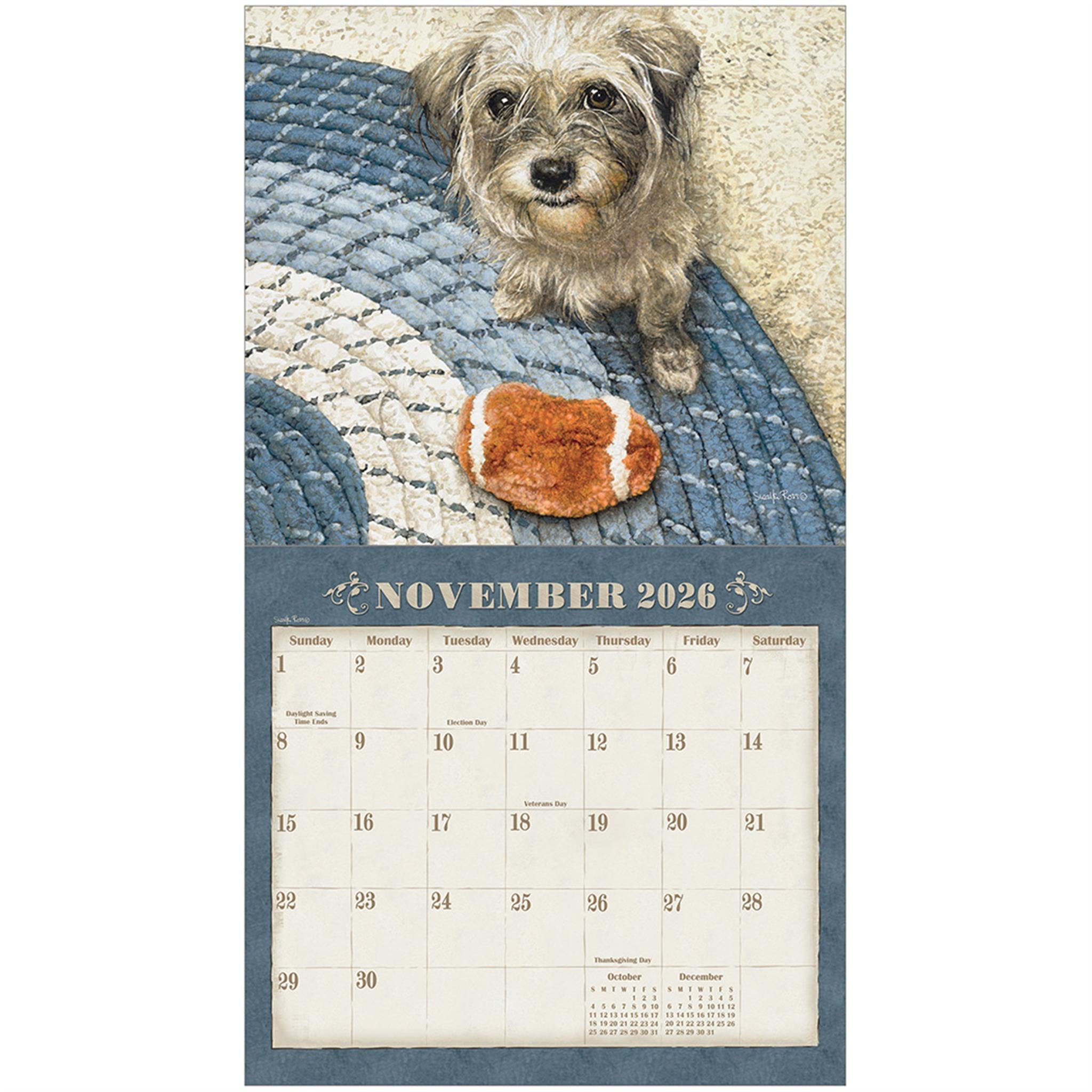 Calendrier mural de luxe « Les chiens que nous aimons » 2026