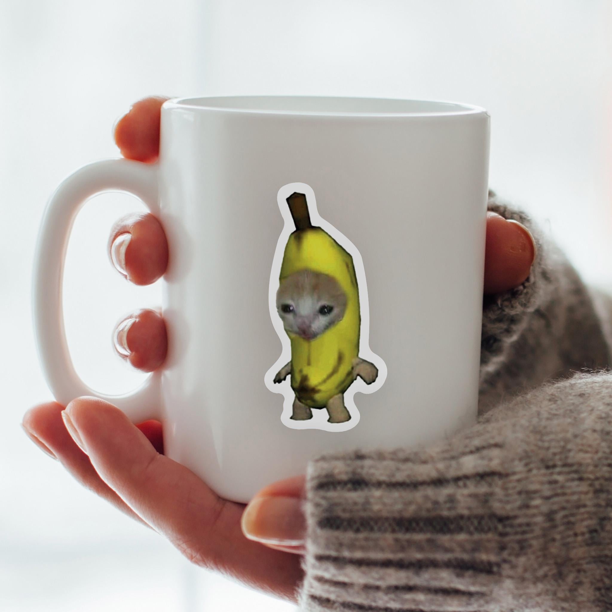 Autocollant vinyle Chat Banane