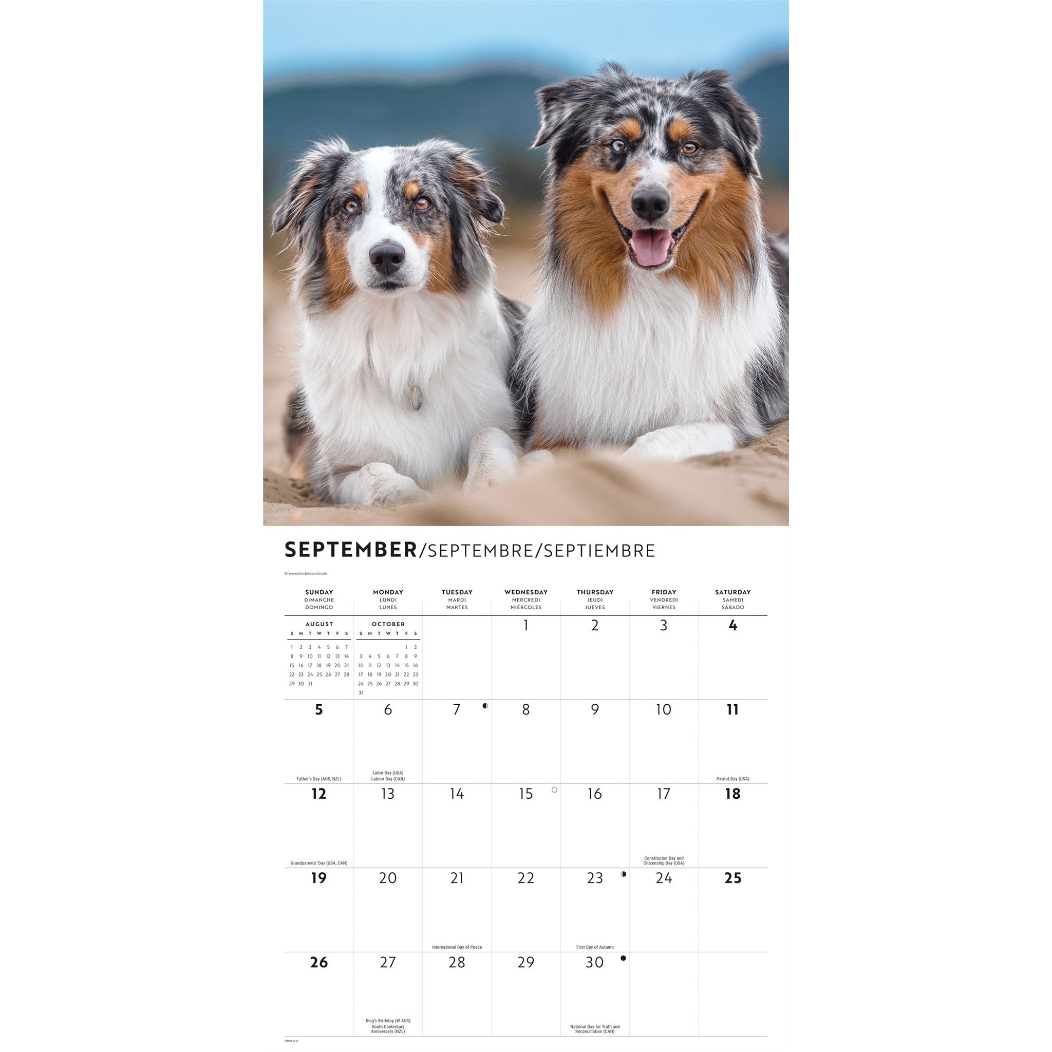 Calendrier mural Bergers australiens 2027