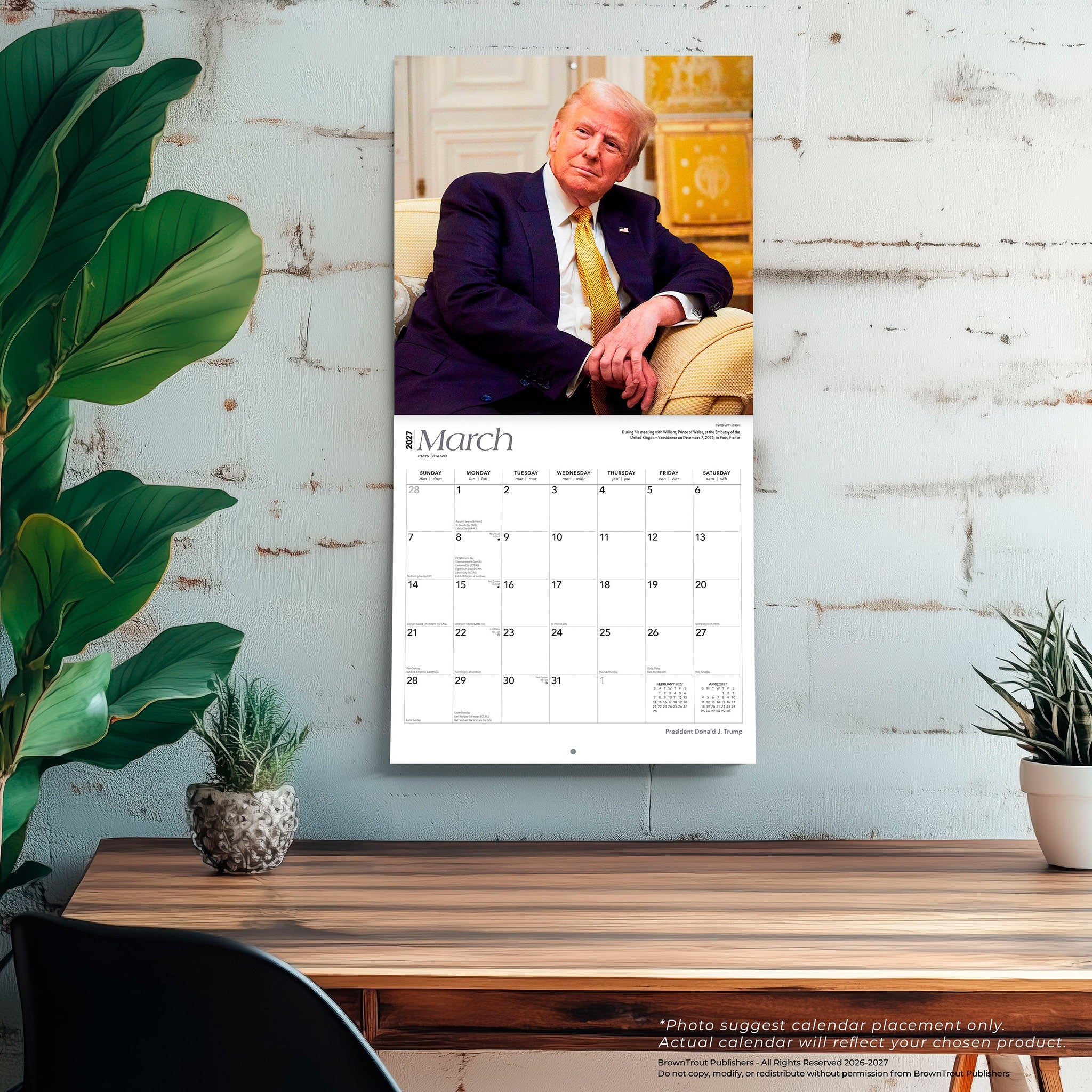 President Donald J Trump 2027 Wall Calendar - Online Only