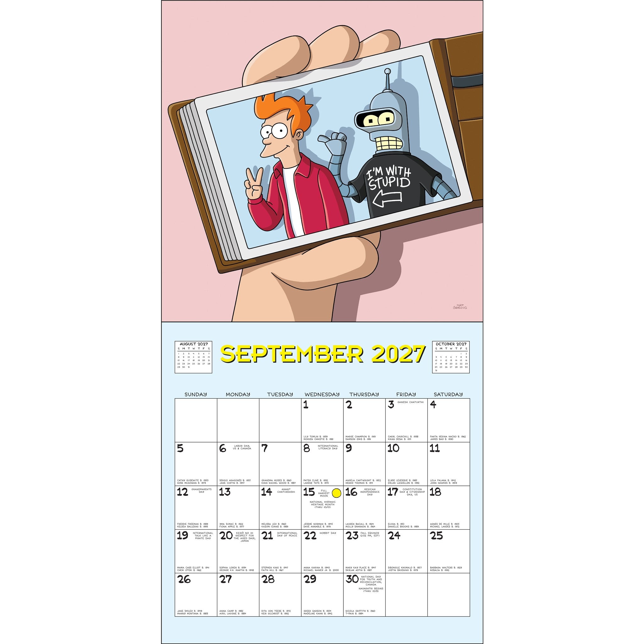 Calendrier mural Futurama 2027