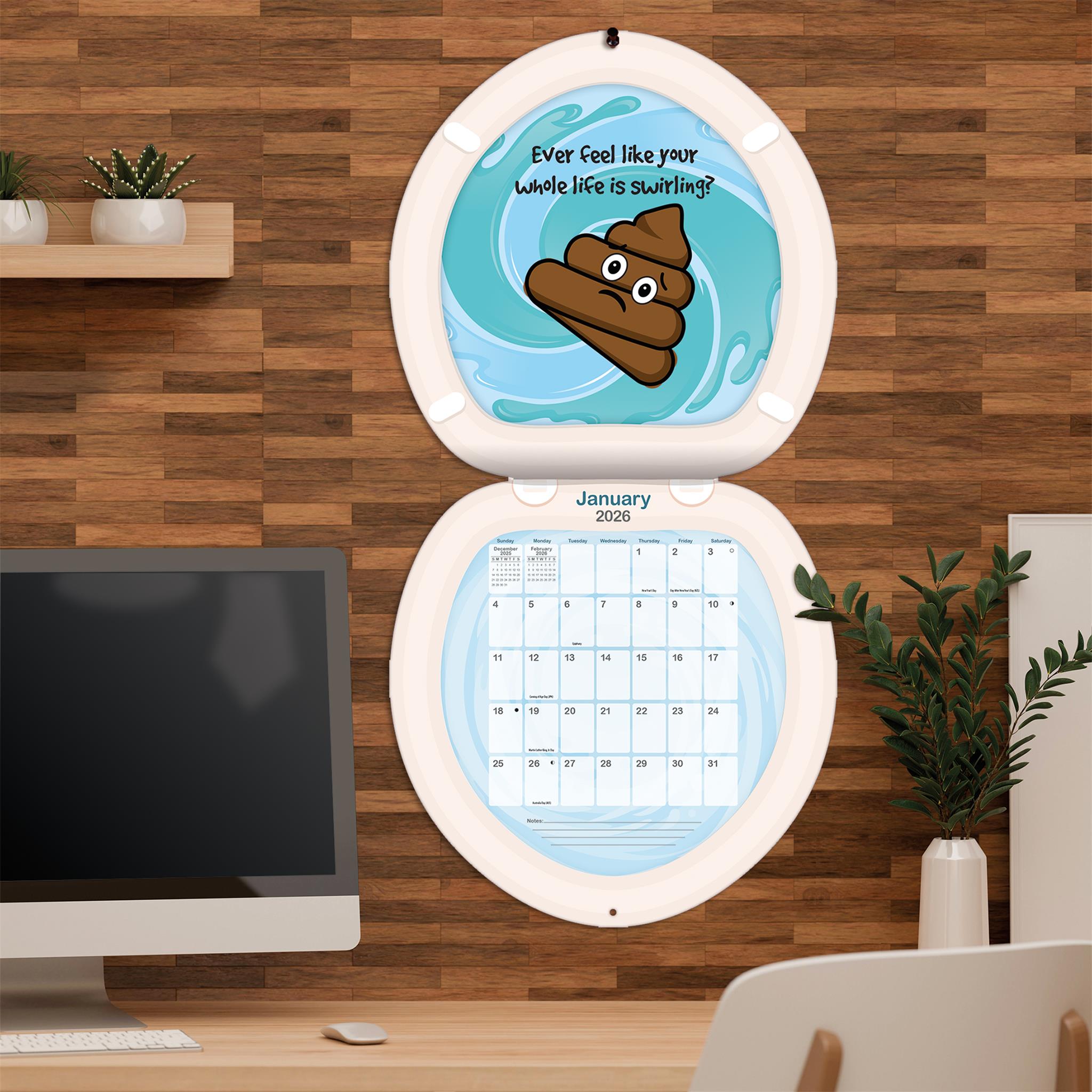 Calendrier mural découpé « Caca arrive » 2026