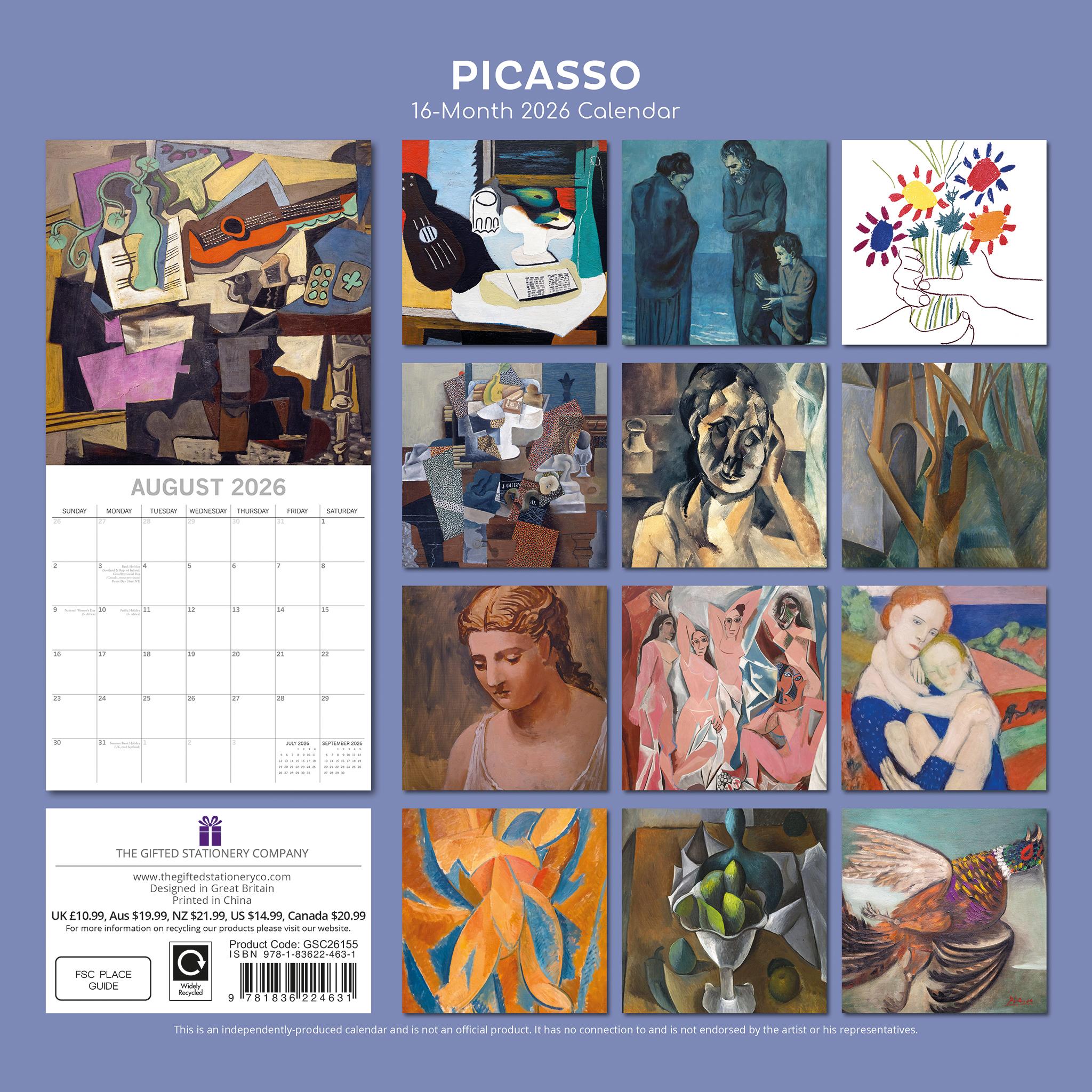 Calendrier mural Picasso 2026