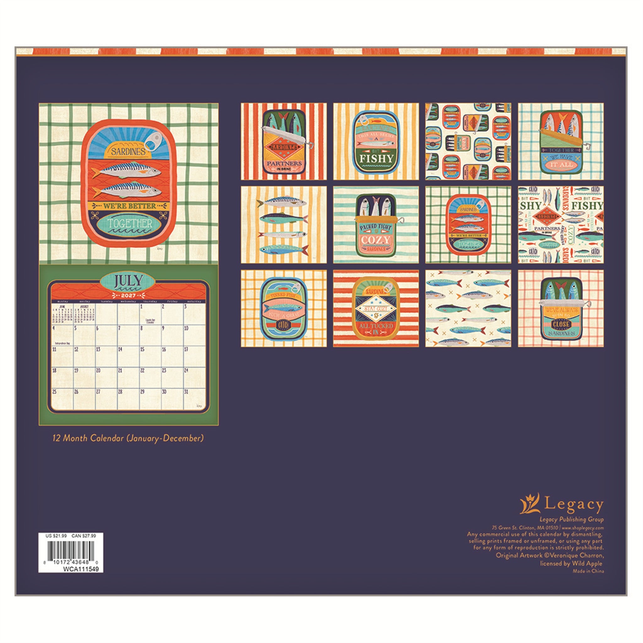 Calendrier mural Sardines 2027