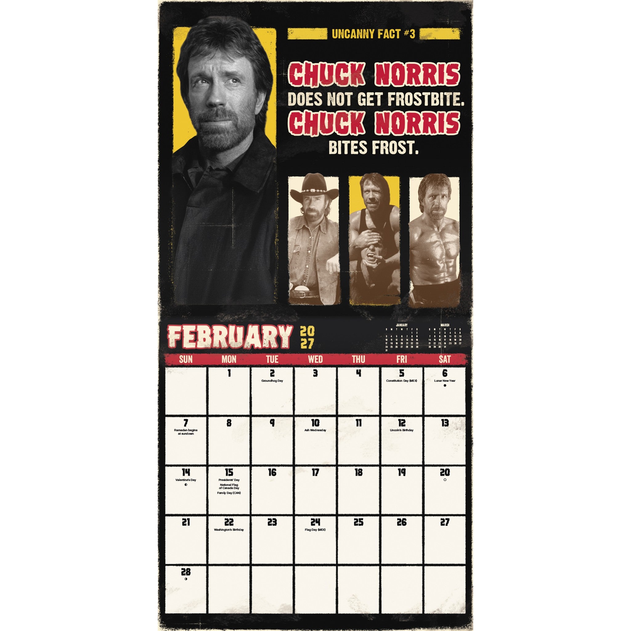 Calendrier mural Chuck Norris 2027