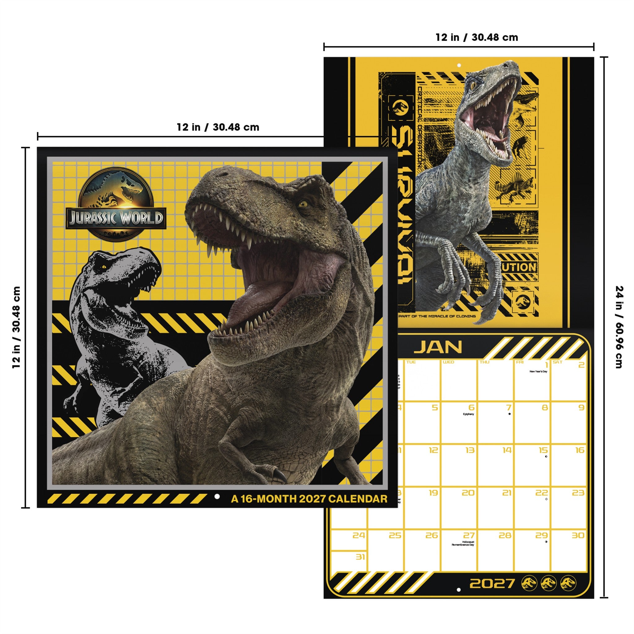 Calendrier mural Jurassic World 2027