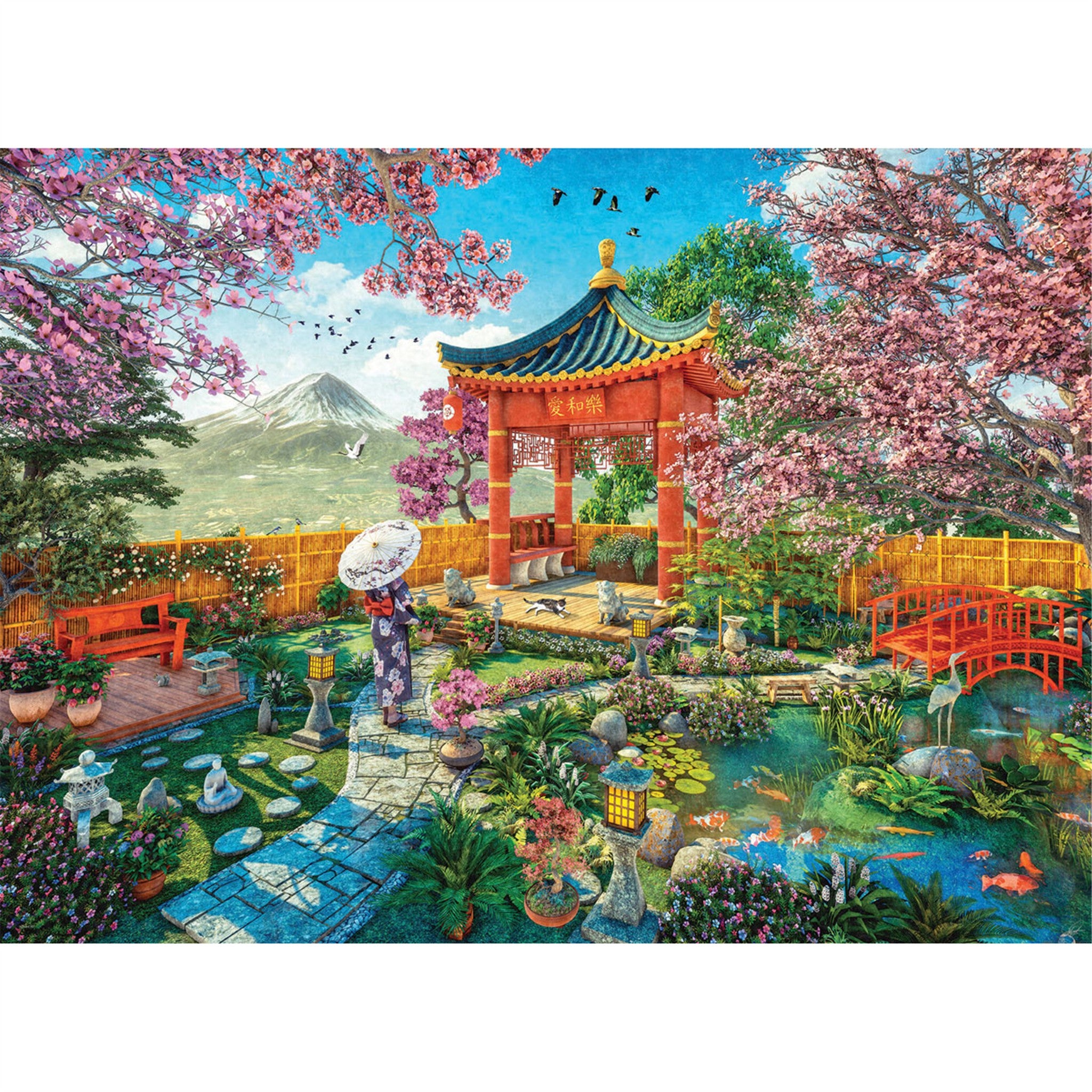Puzzle Jardin de printemps japonais 1000 pièces - En ligne seulement