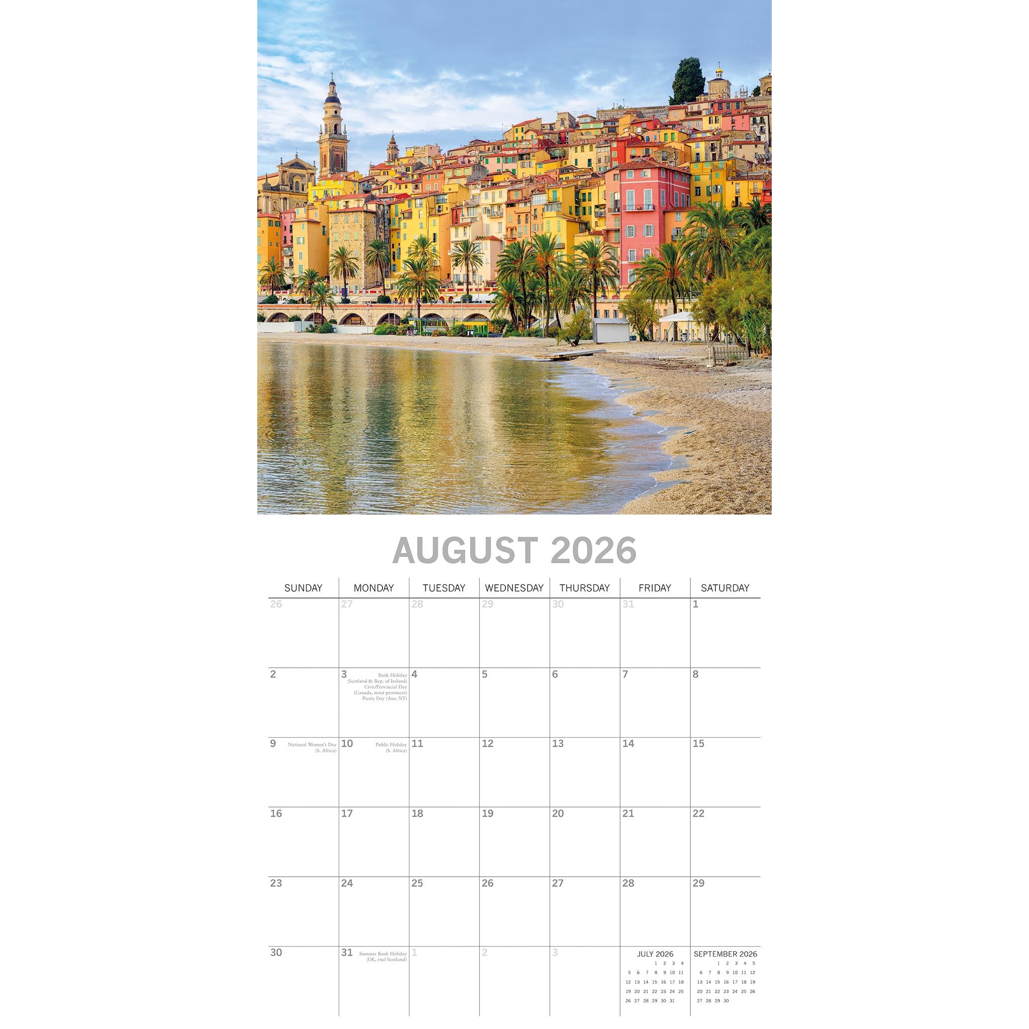 Mediterranean 2026 Wall Calendar